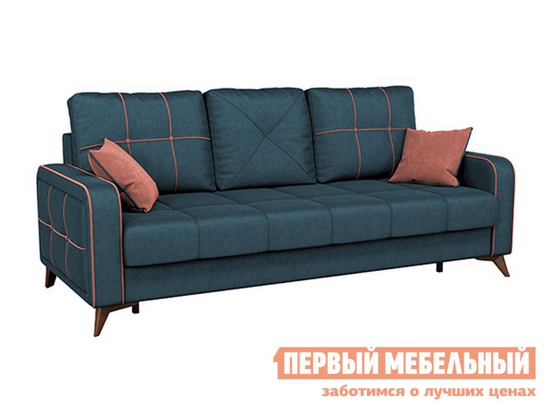 Прямой диван  Черри Деним, Красный, искусственная замша