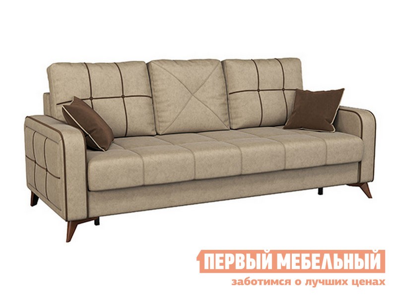 Прямой диван  Черри Песочный, Коричневый, искусственная замша