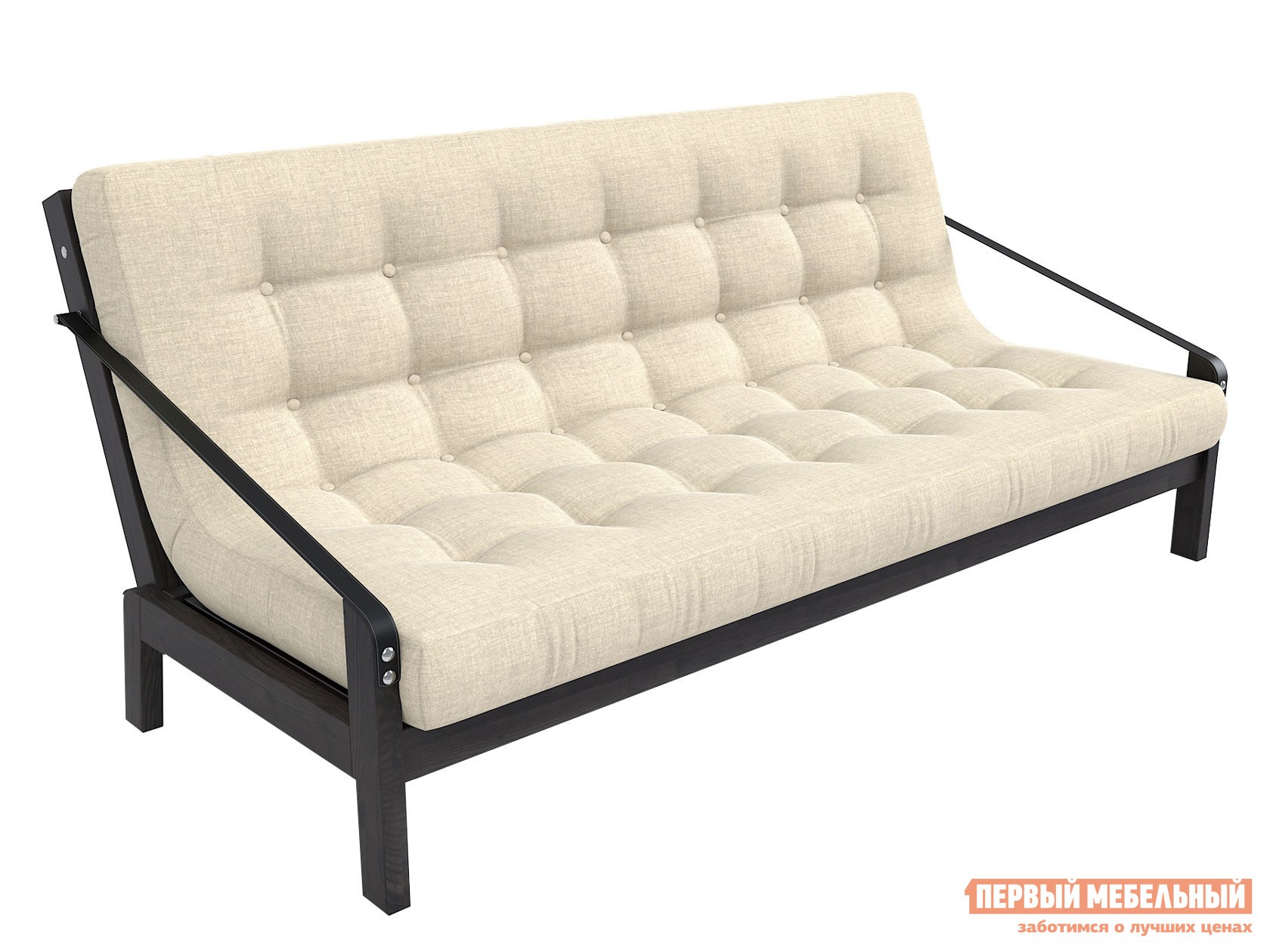 Прямой диван  Локи Венге / Бежевый, рогожка