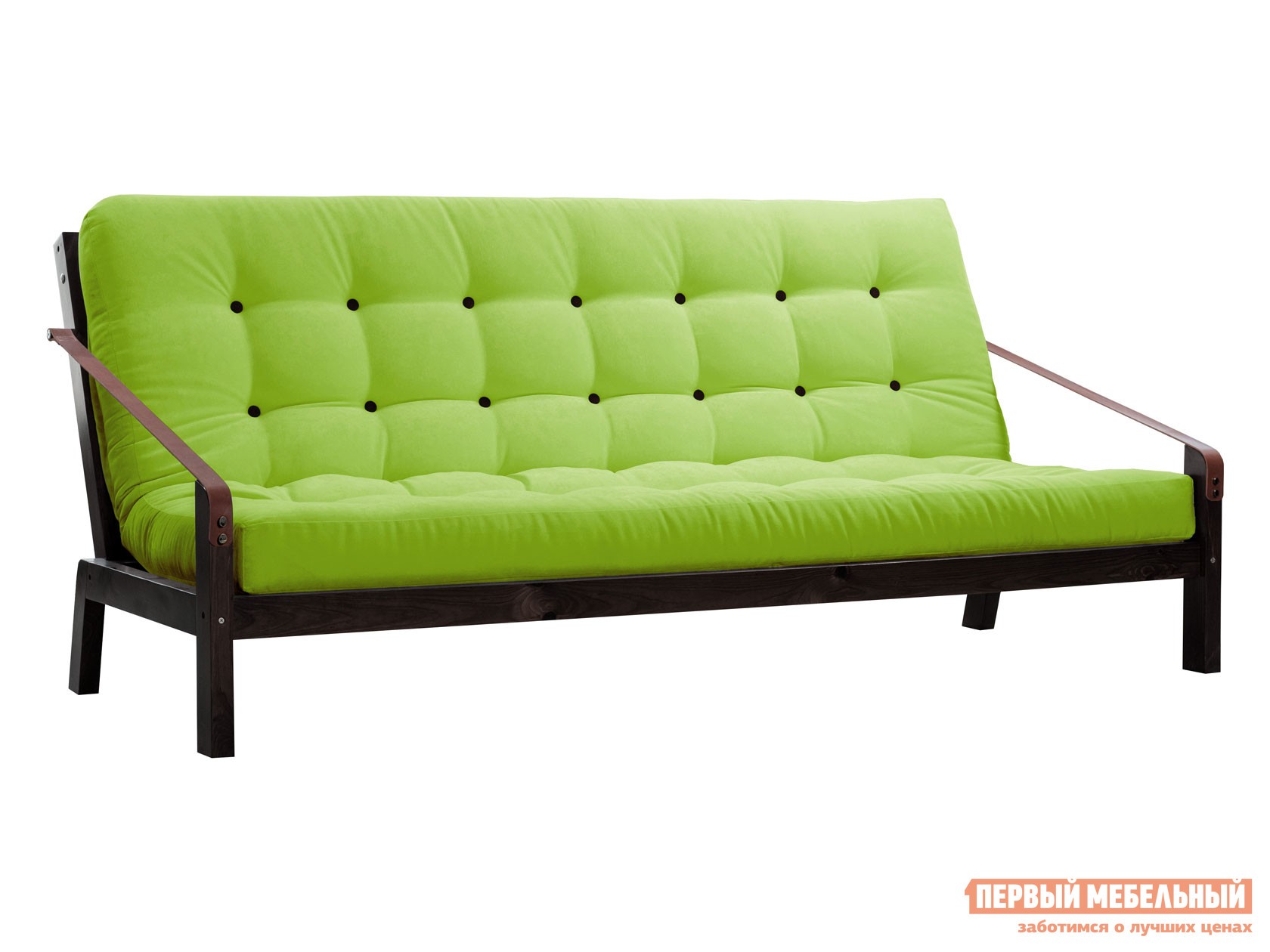 Прямой диван  Локи Венге, Салатовый, вельвет