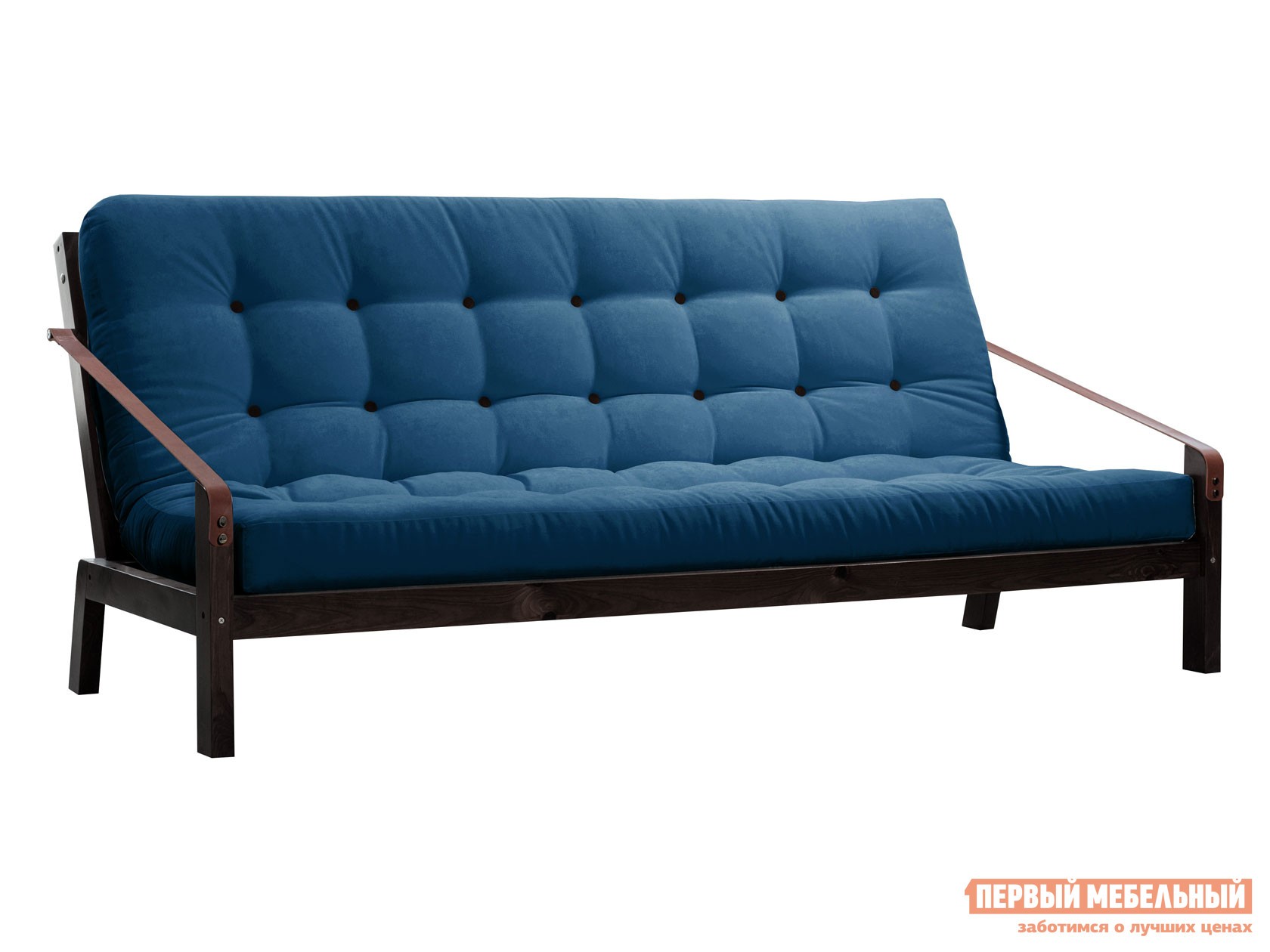 Прямой диван  Локи Венге, Синий, вельвет
