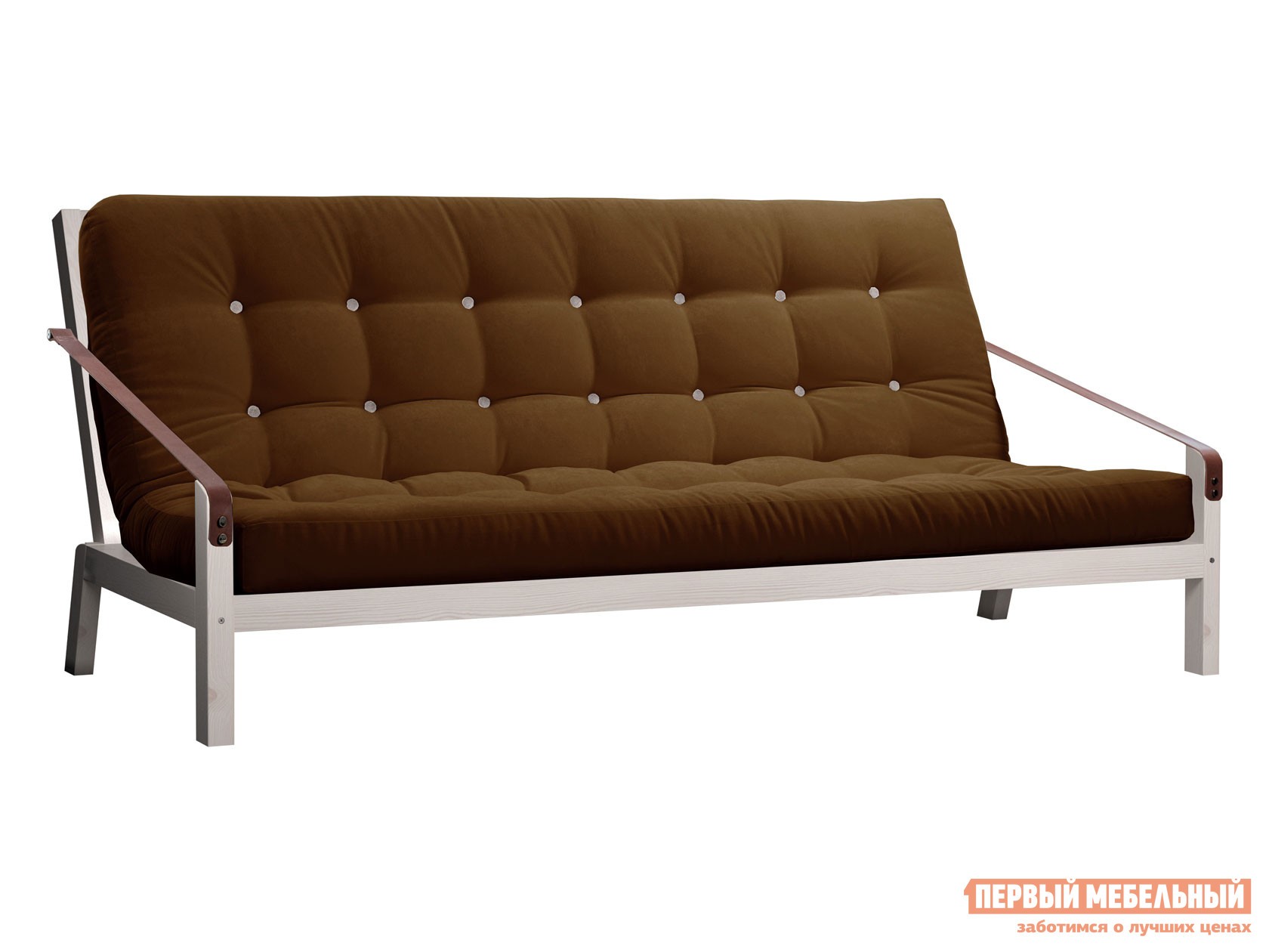 Прямой диван  Локи Дуб беленый, Коричневый, вельвет