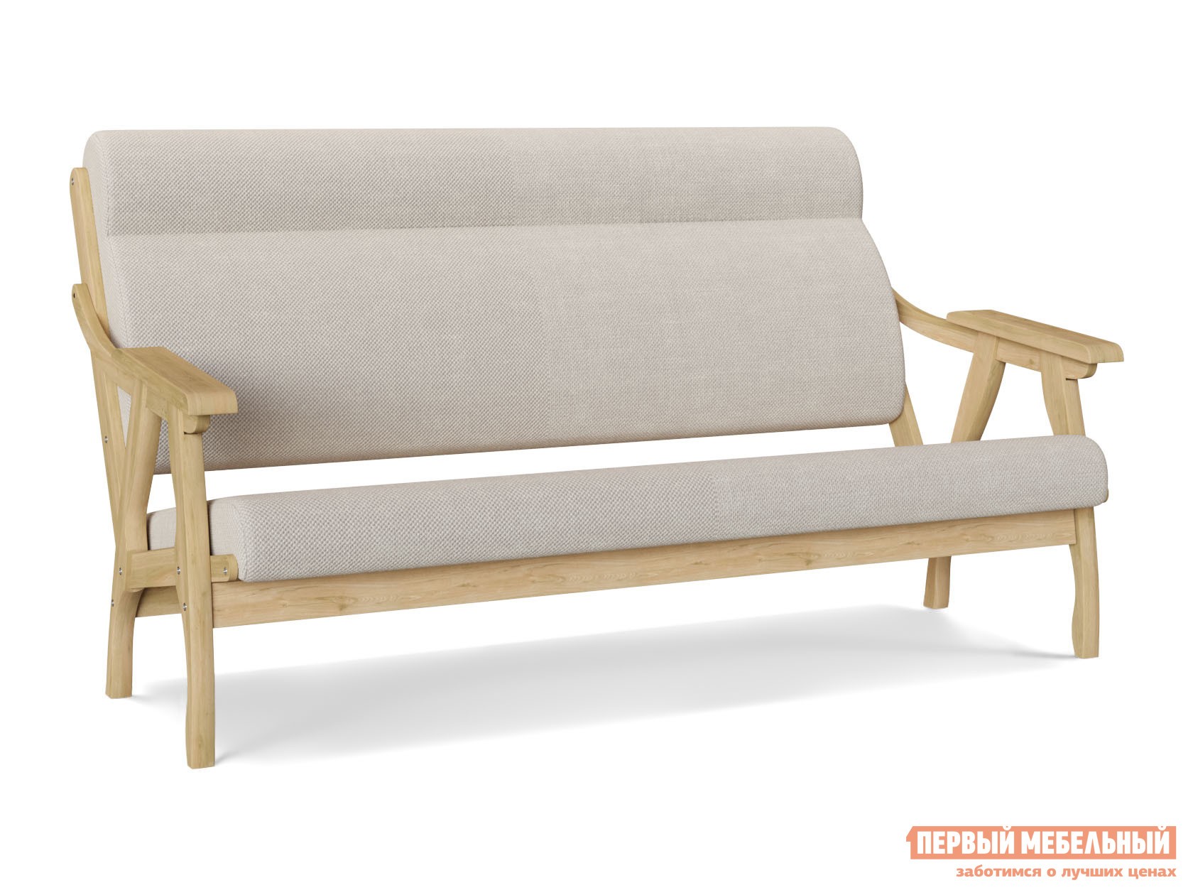 Прямой диван  Саммер Бежевый, рогожка