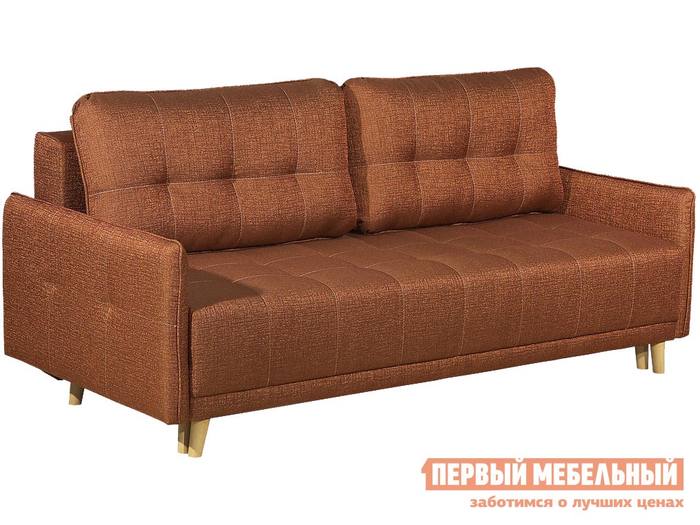 Прямой диван  Оксфорд Терракотовый, рогожка