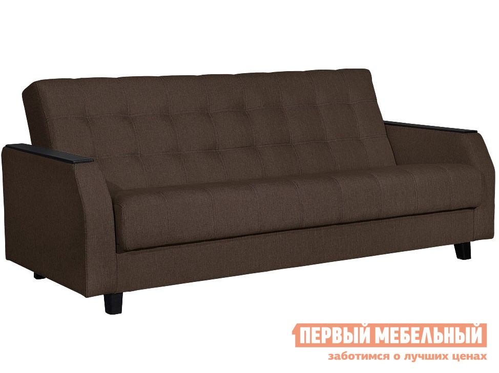 Прямой диван  Феникс Шоколадный, рогожка