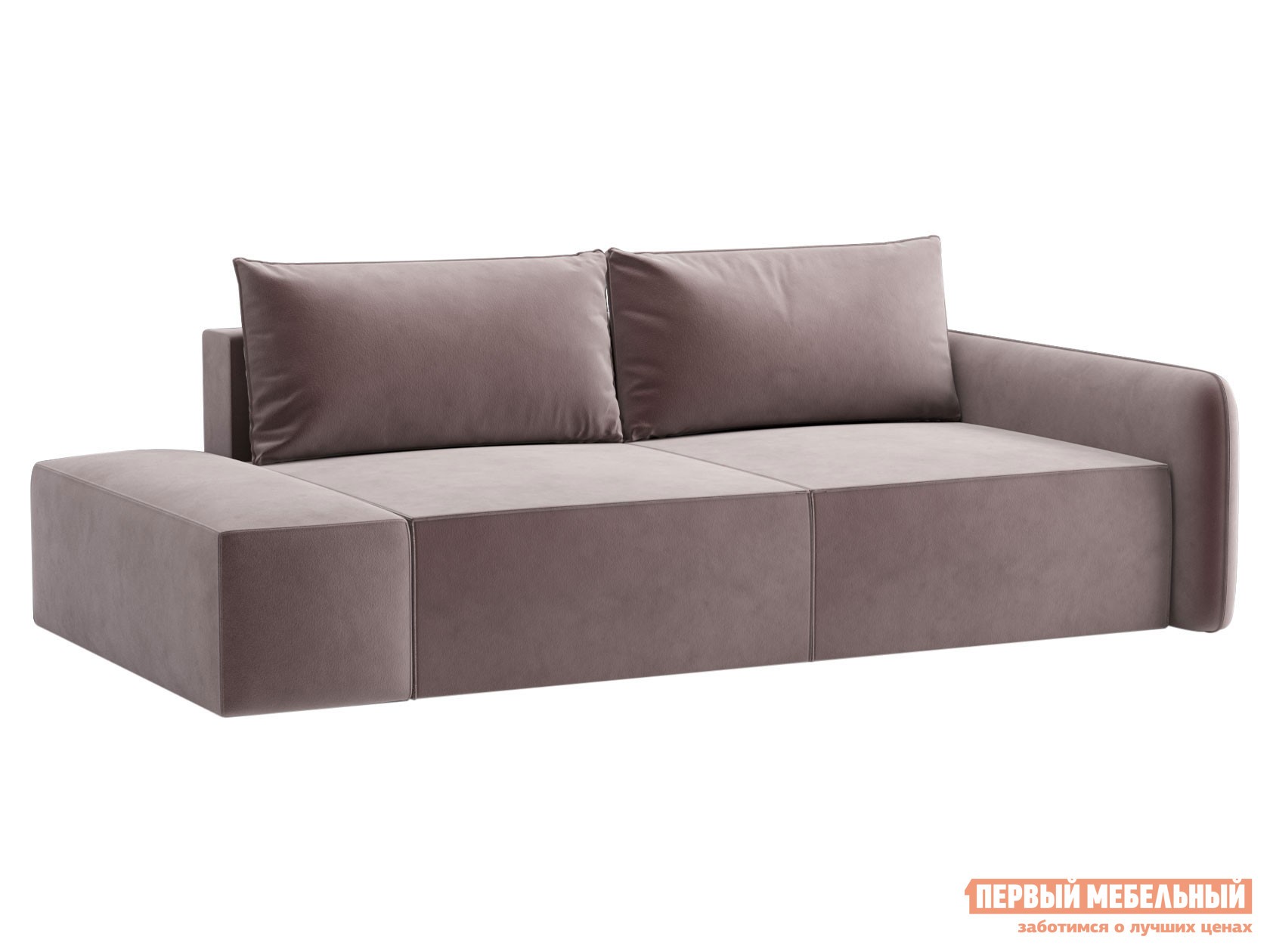 Прямой диван  Портленд Латте, велюр, Левая