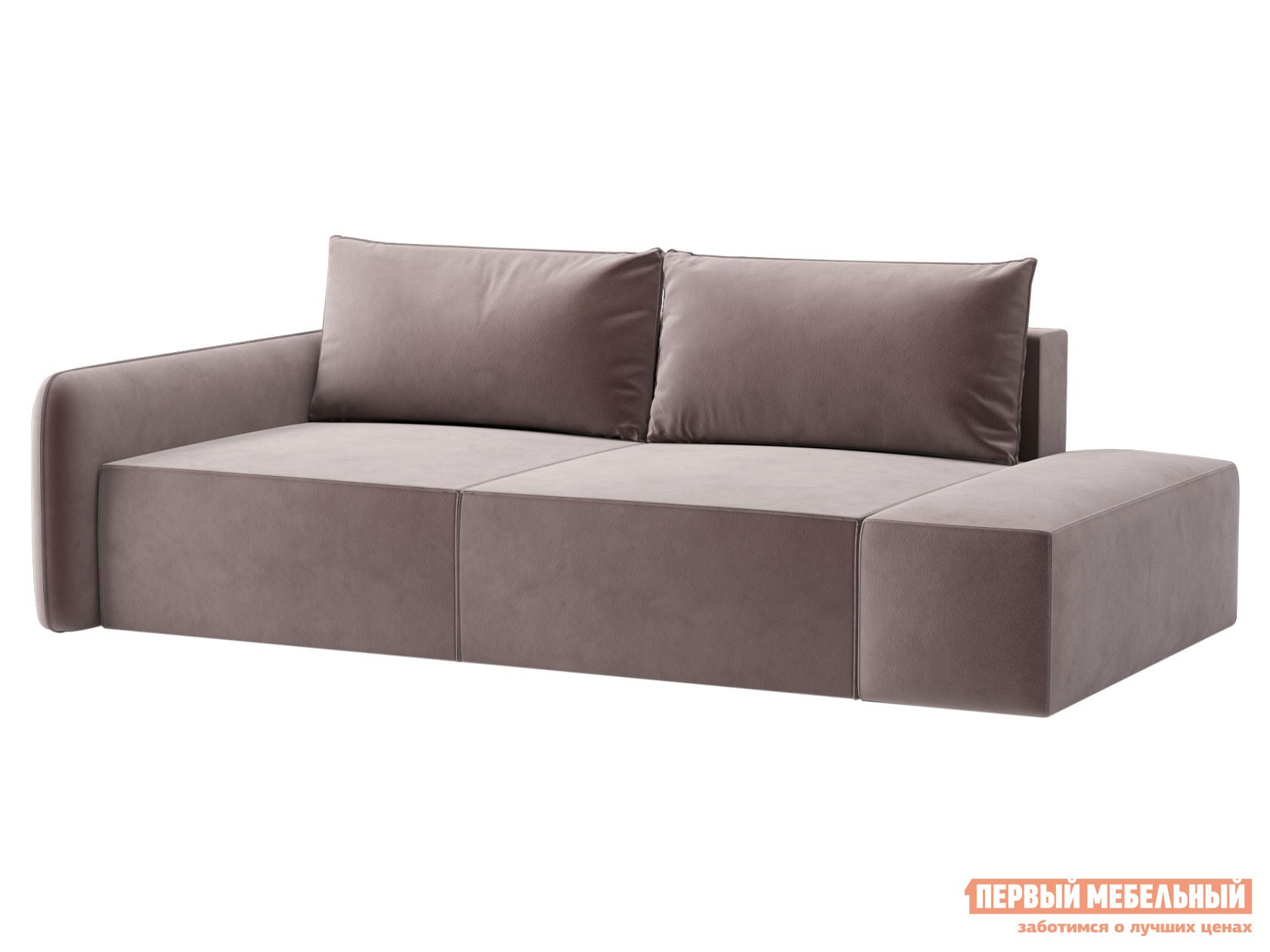 Прямой диван  Портленд Латте, велюр, Правая