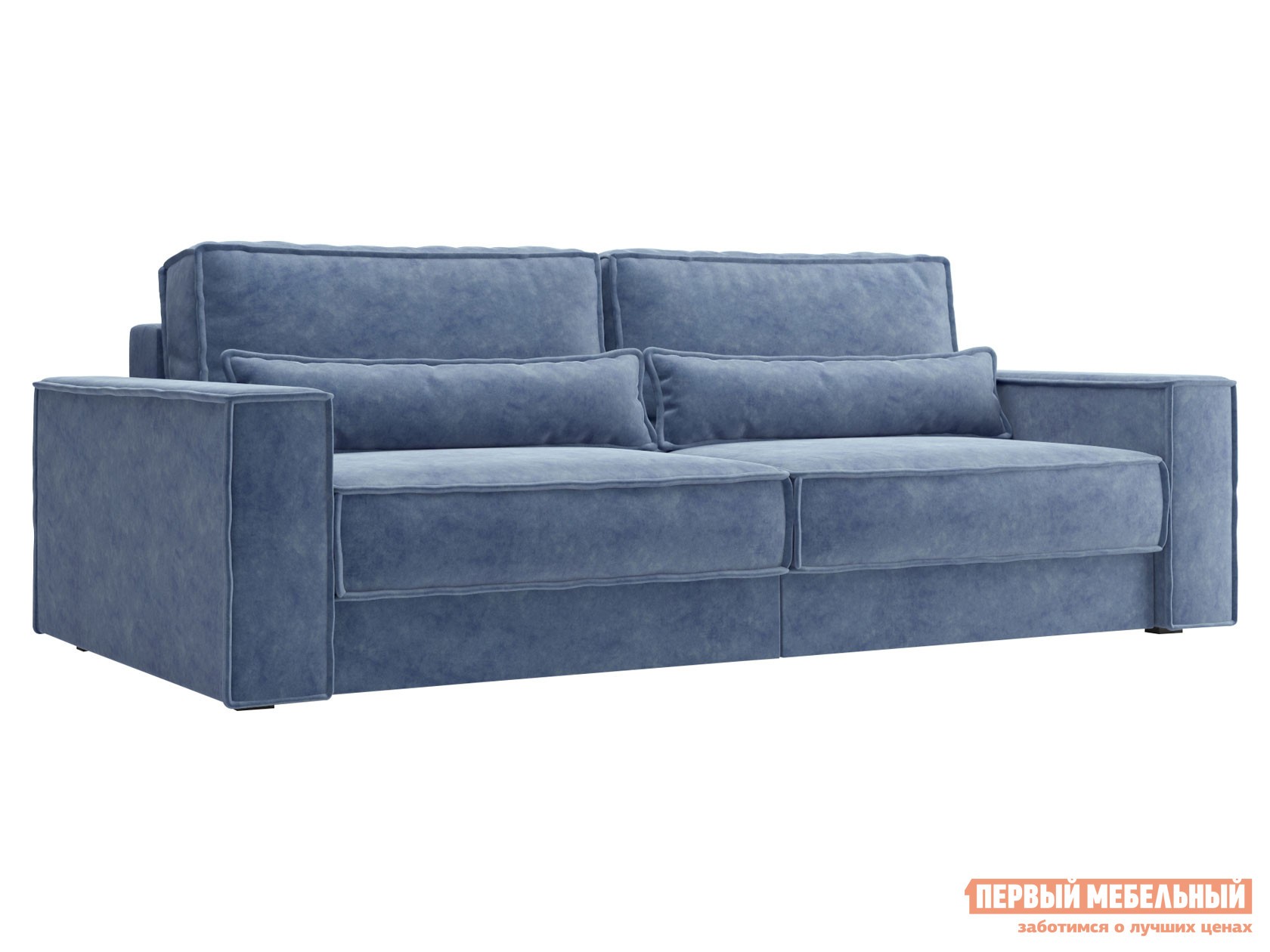 Прямой диван  Рэндом Светло-синий, велюр