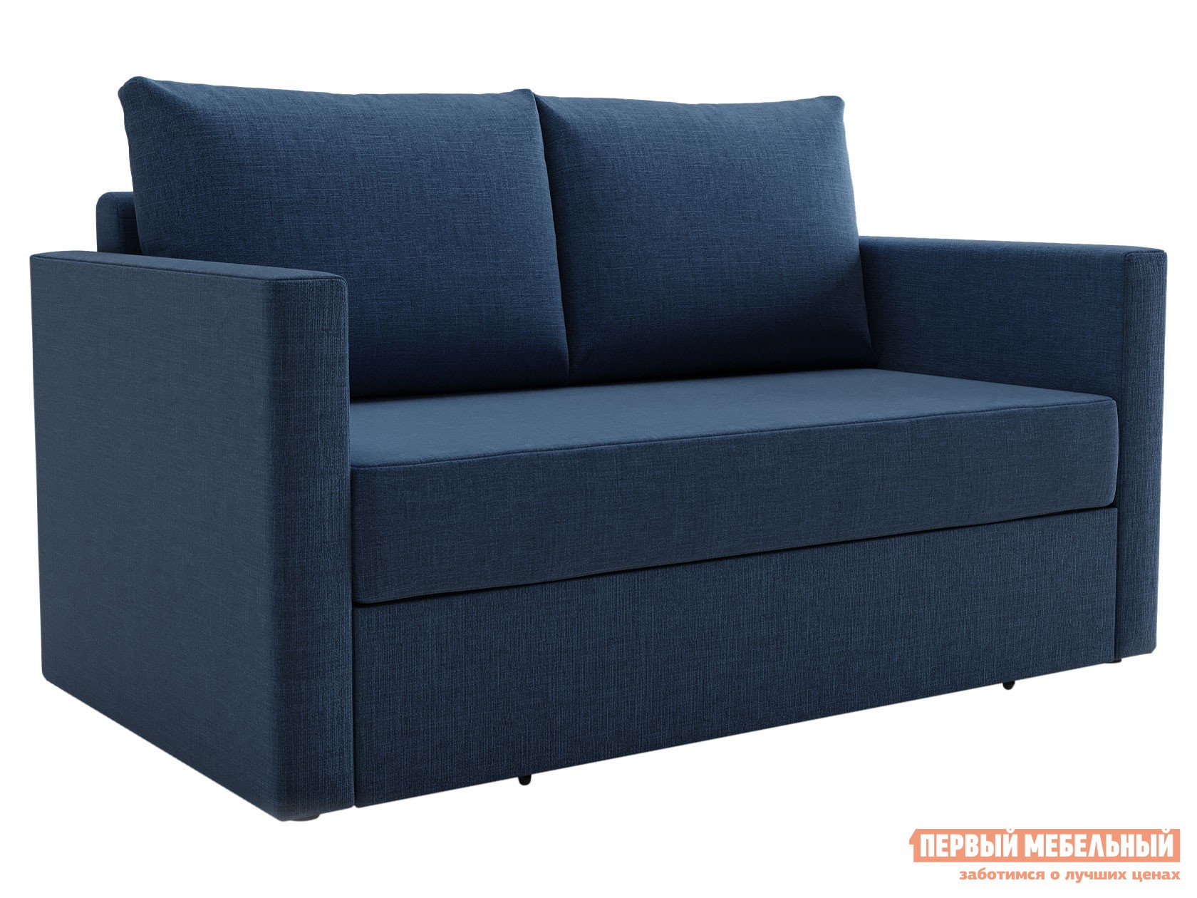Прямой диван  Альфа Синий, рогожка