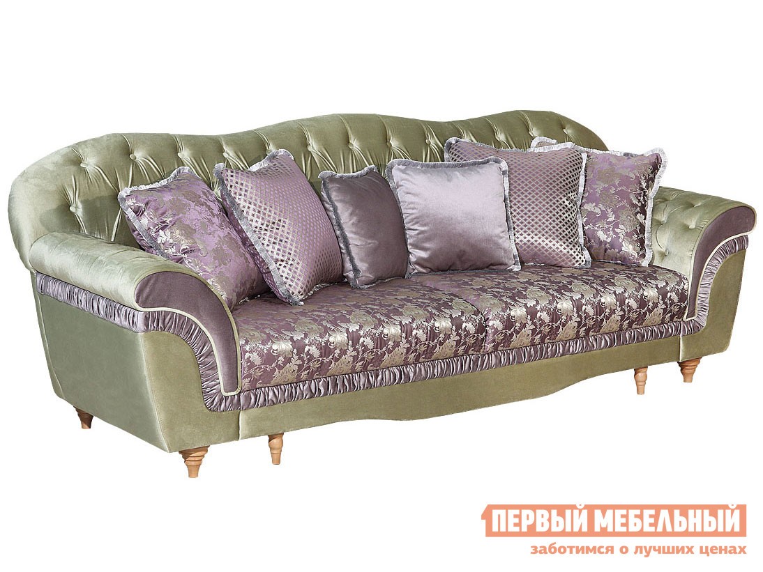Прямой диван  Барокко Лаванда, велюр/жаккард