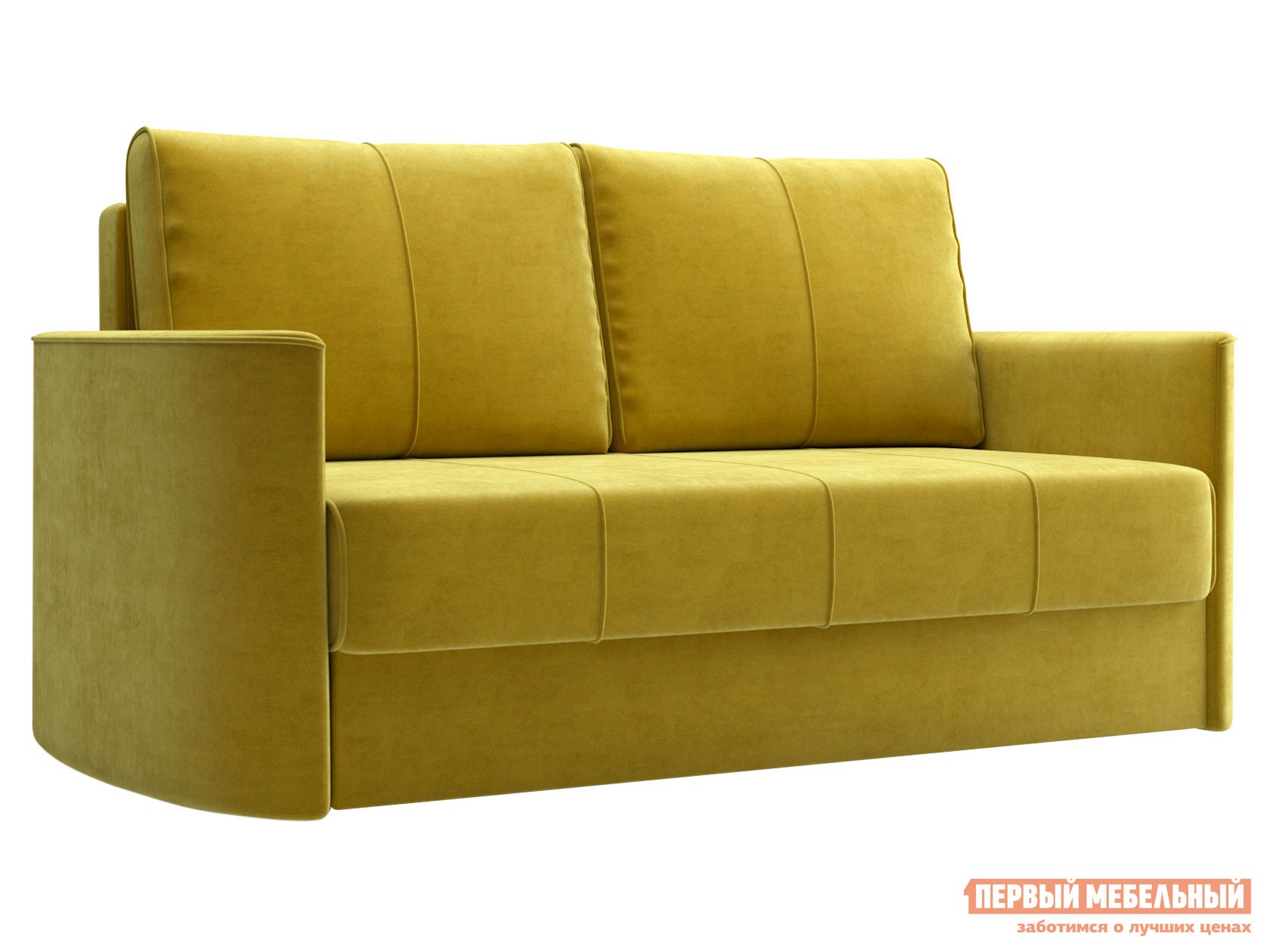 Прямой диван  Айви Мини Горчичный, велюр