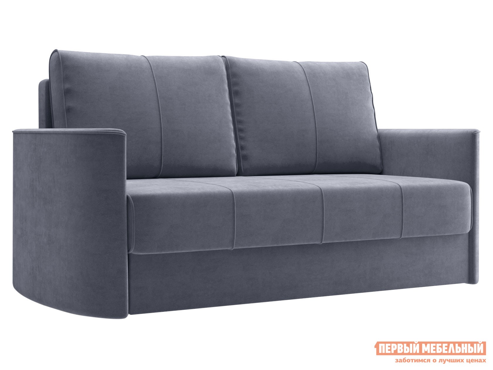 Прямой диван  Айви Мини Темно-серый, велюр