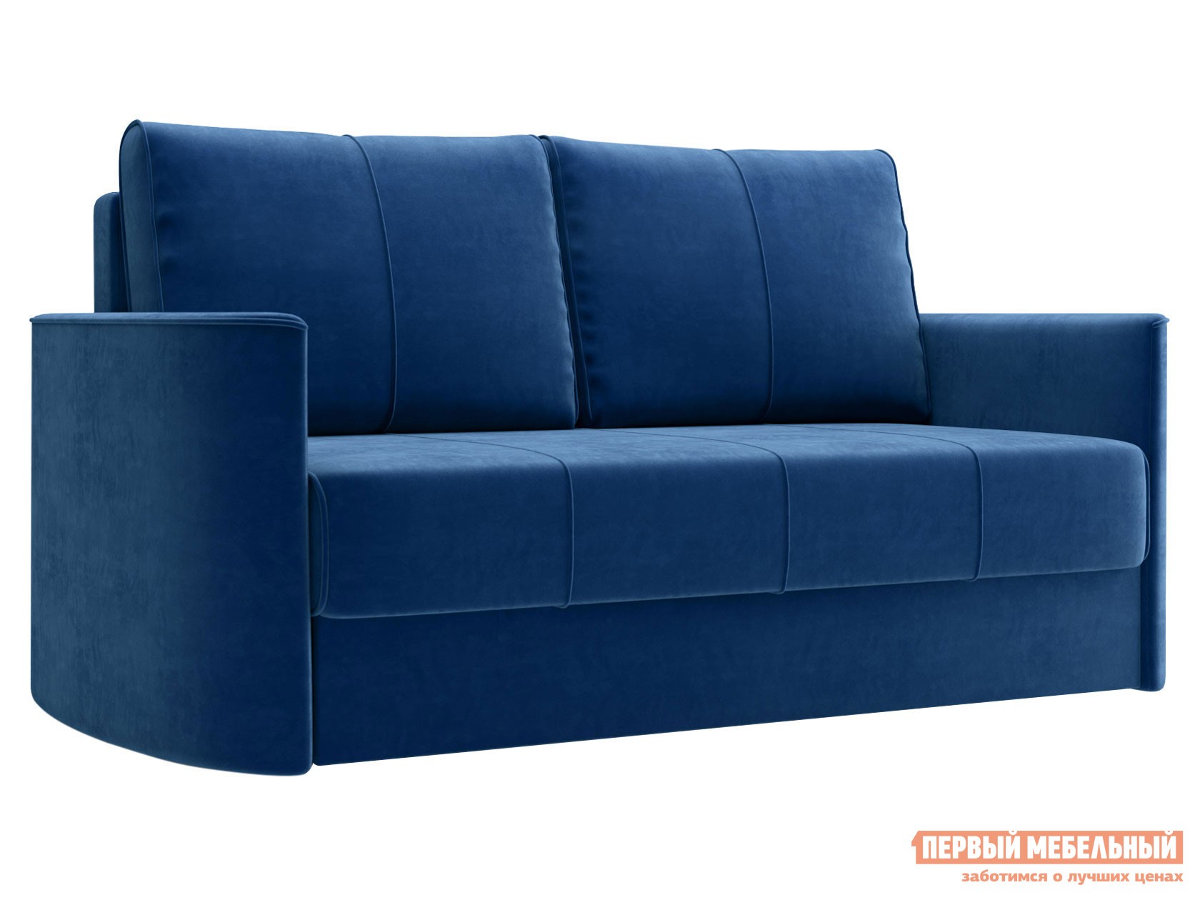 Прямой диван  Айви Мини Синий, велюр
