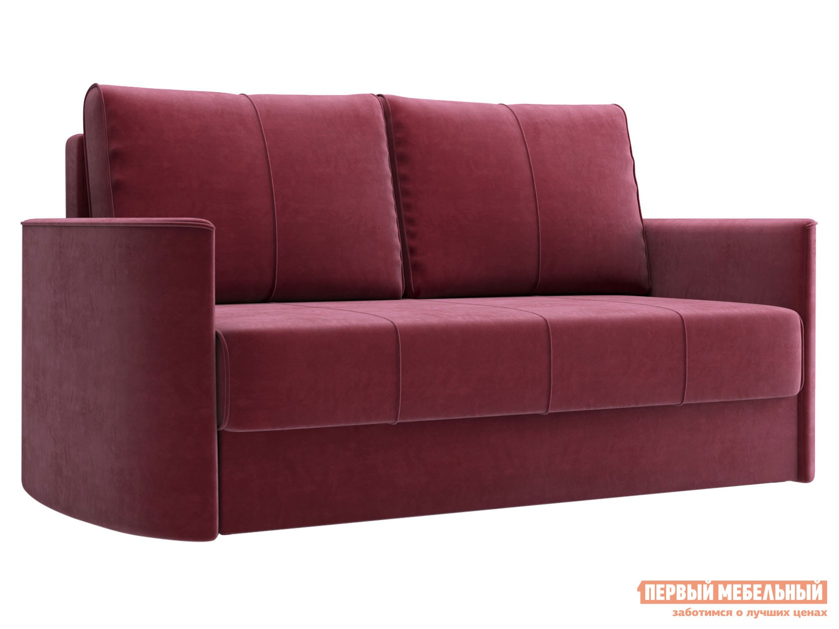 Прямой диван  Айви Мини Бордовый, велюр