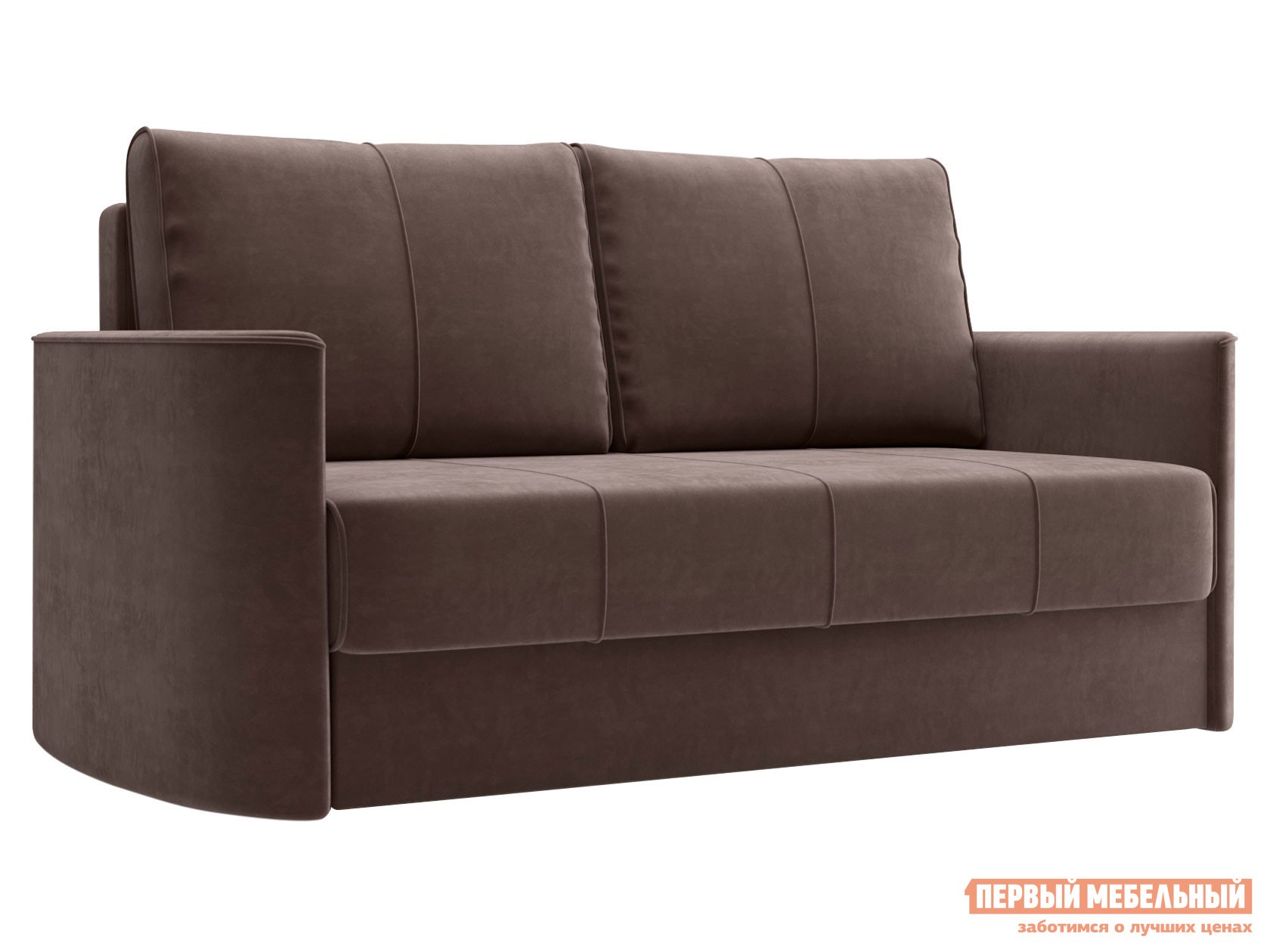 Прямой диван  Айви Мини Коричневый, велюр
