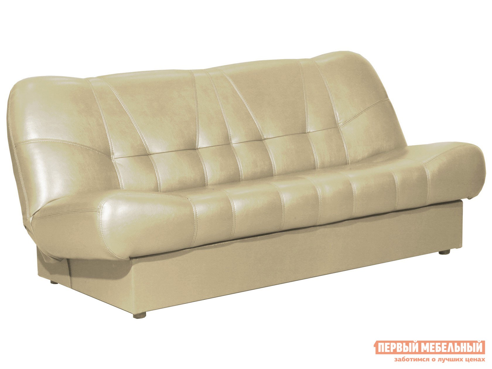 Прямой диван  Вега Крем, экокожа