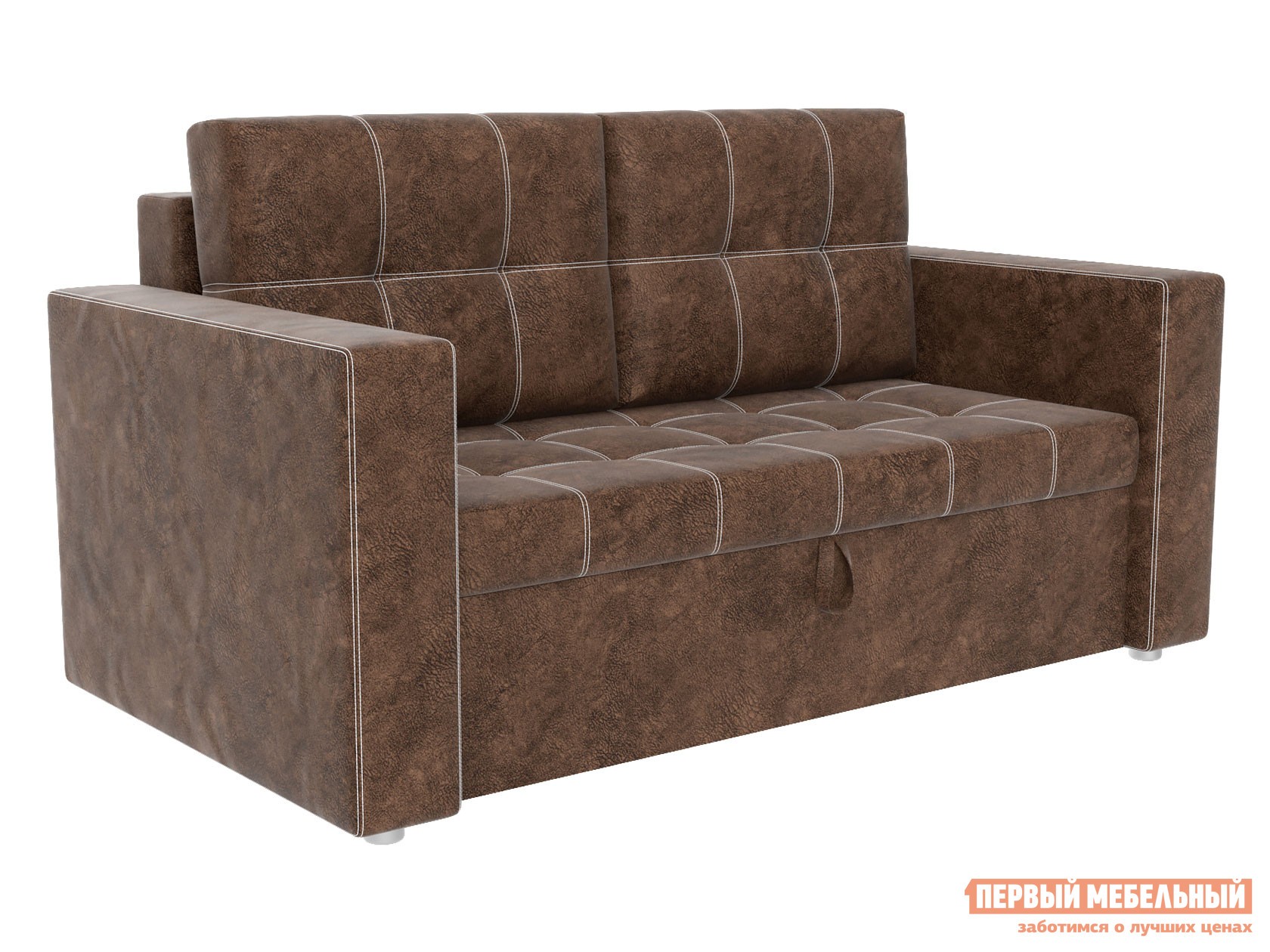 Прямой диван  Смарт Коричневый, велюр