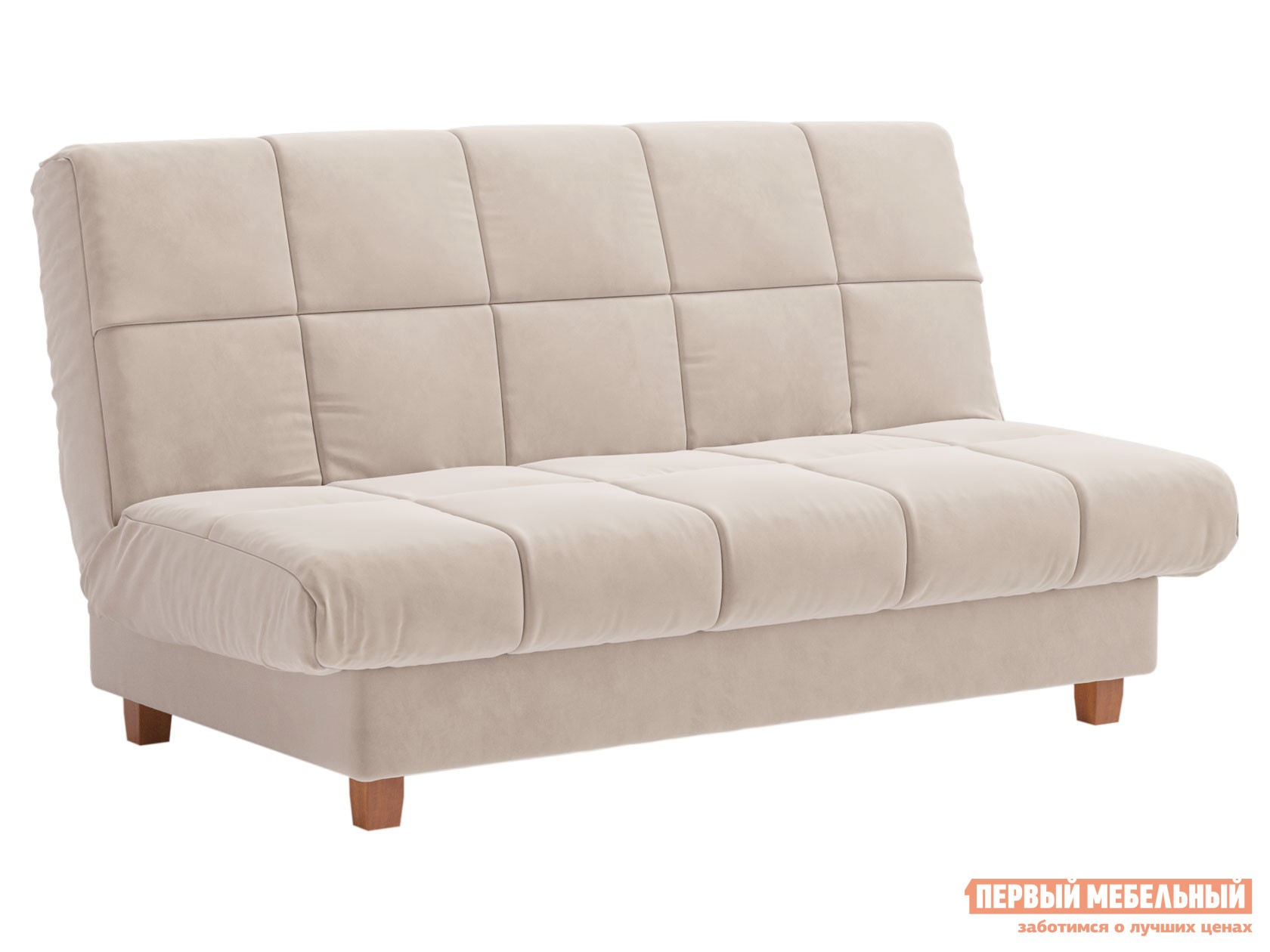 Прямой диван  Асти Бежевый, велюр