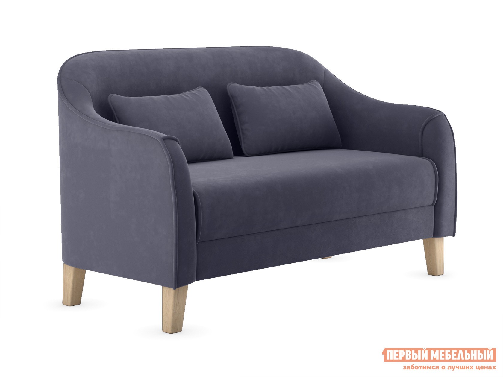 Прямой диван  Эвита Графит, велюр