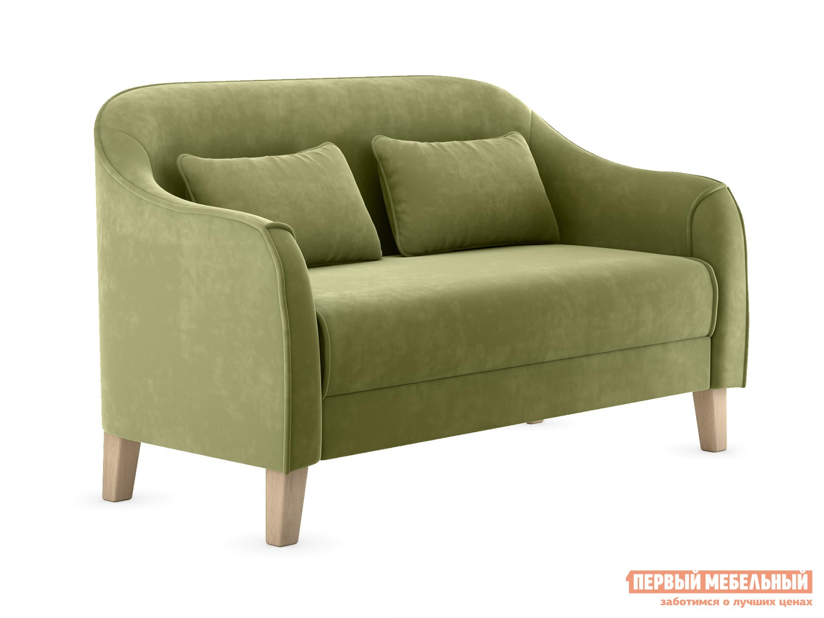 Прямой диван  Эвита Оливковый, велюр