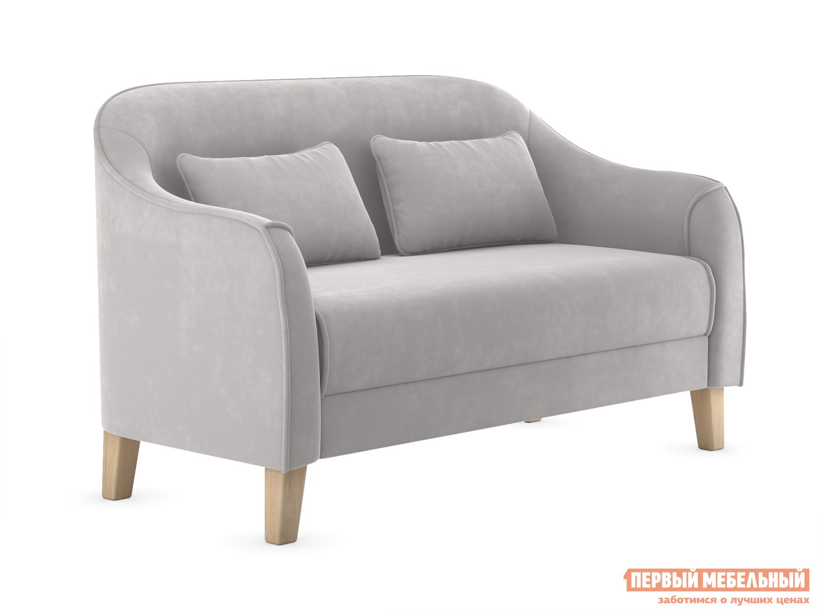 Прямой диван  Эвита Серый, велюр