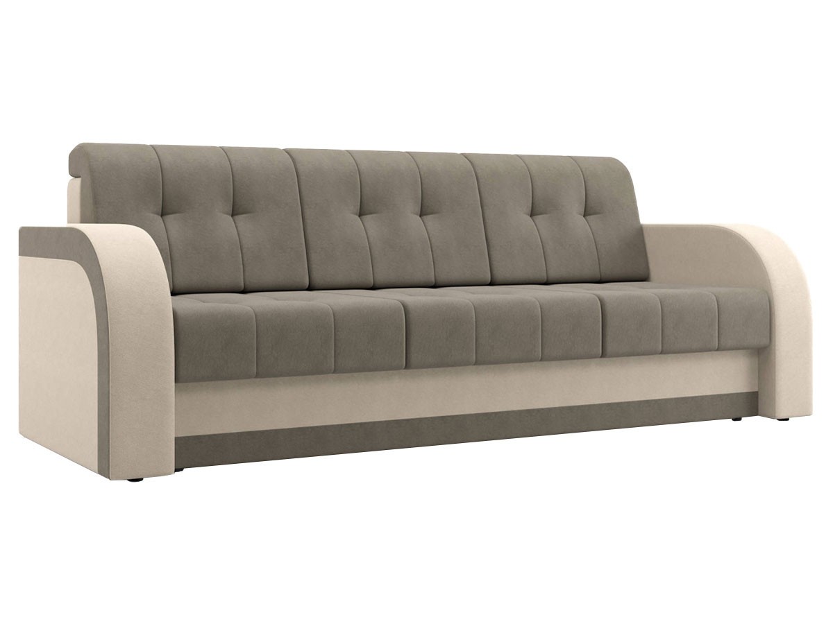Прямой диван  Риккардо Бежевый / Серый, велюр