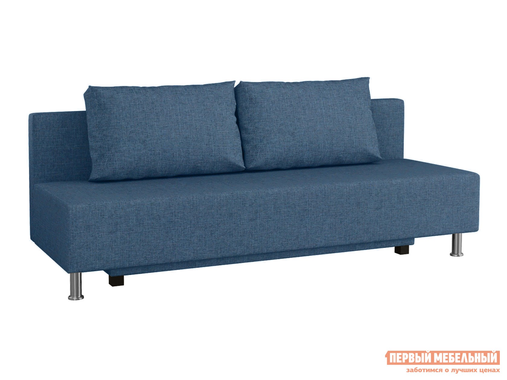 Прямой диван  Парма Синий, рогожка