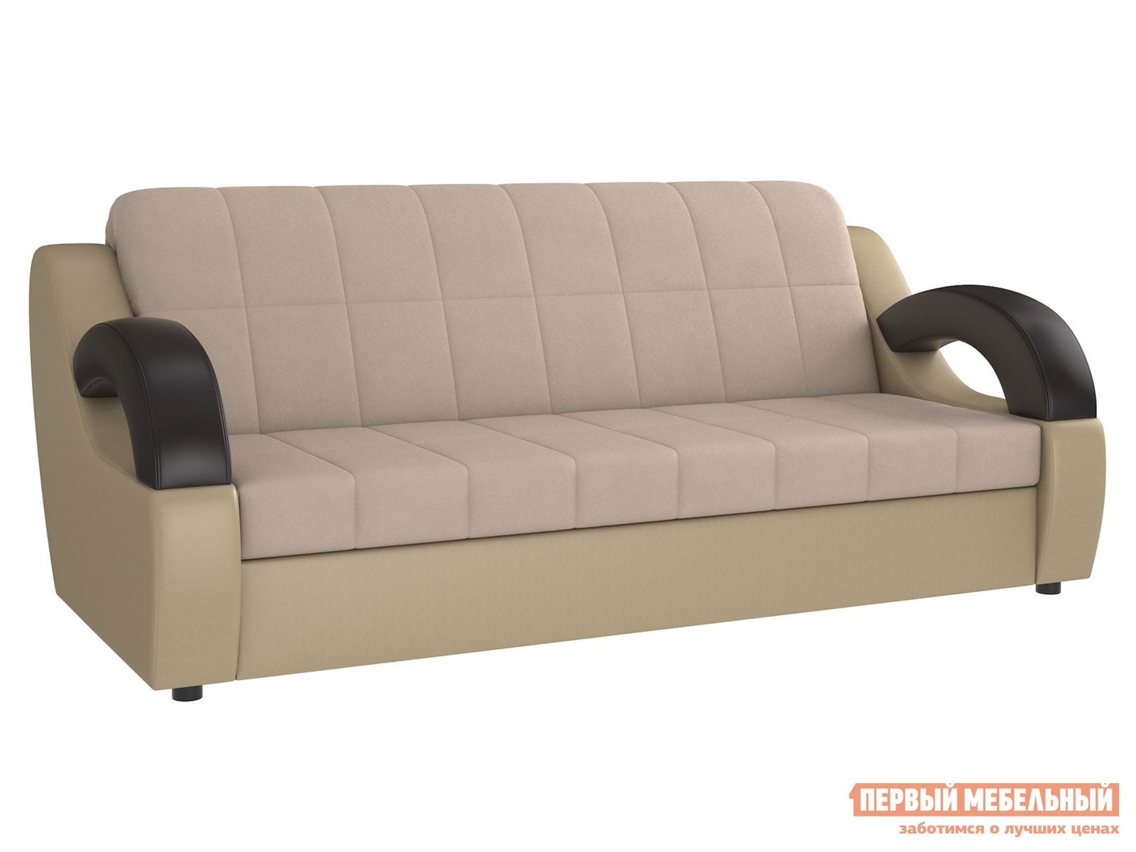 Прямой диван  Круз Гляссе, велюр / экокожа, 155х200 см, Независимый пружинный блок, Без ящика