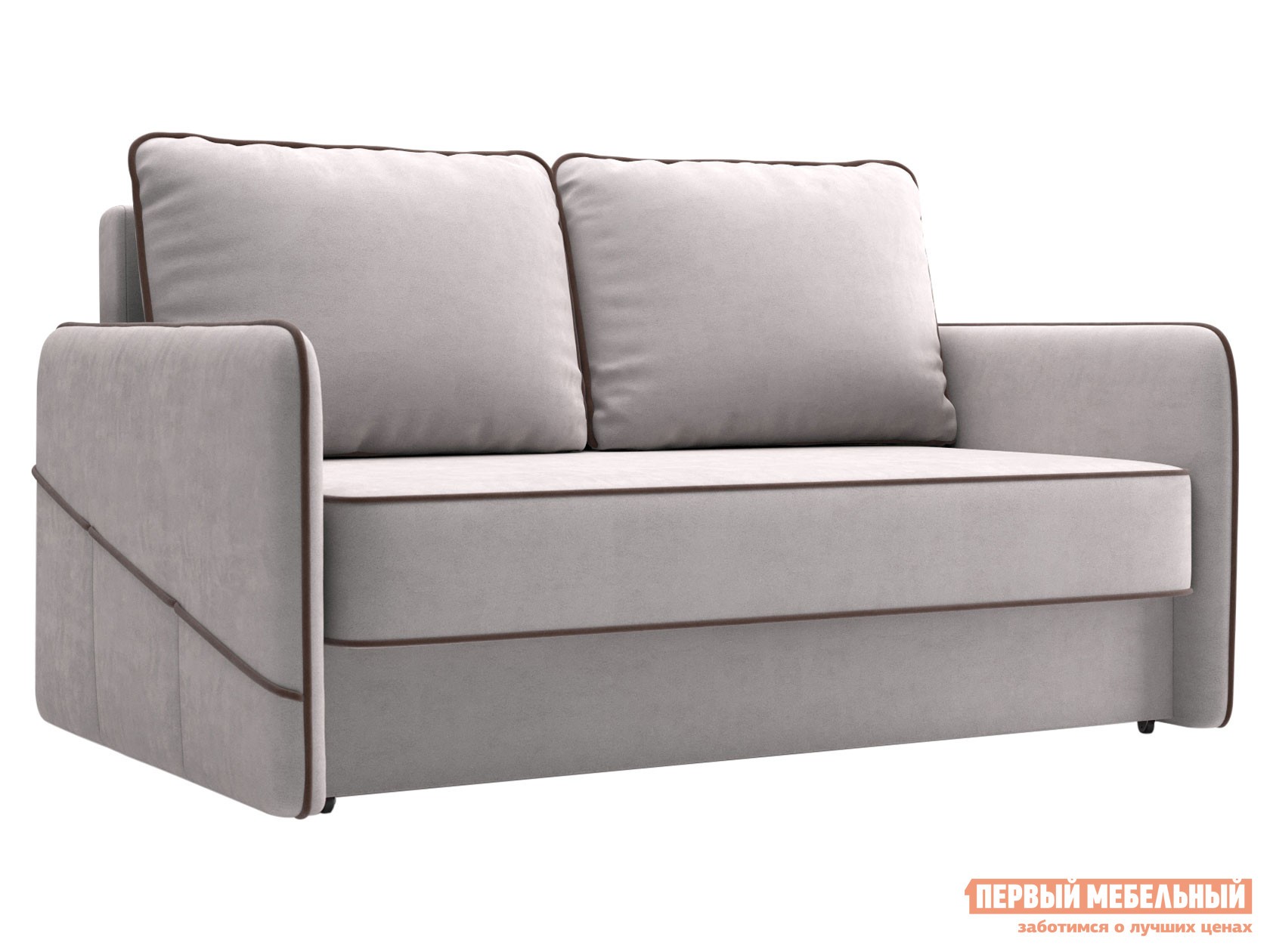 Прямой диван  Саймона Мини Бежевый, велюр