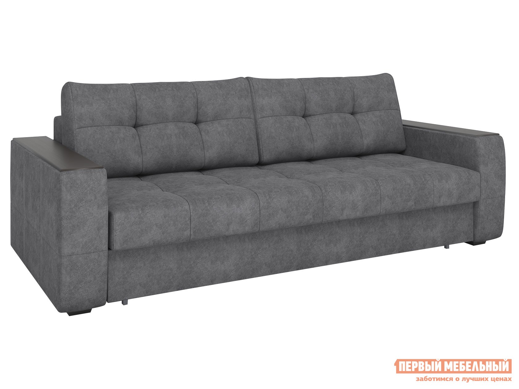 Прямой диван  Сити Графит, велюр