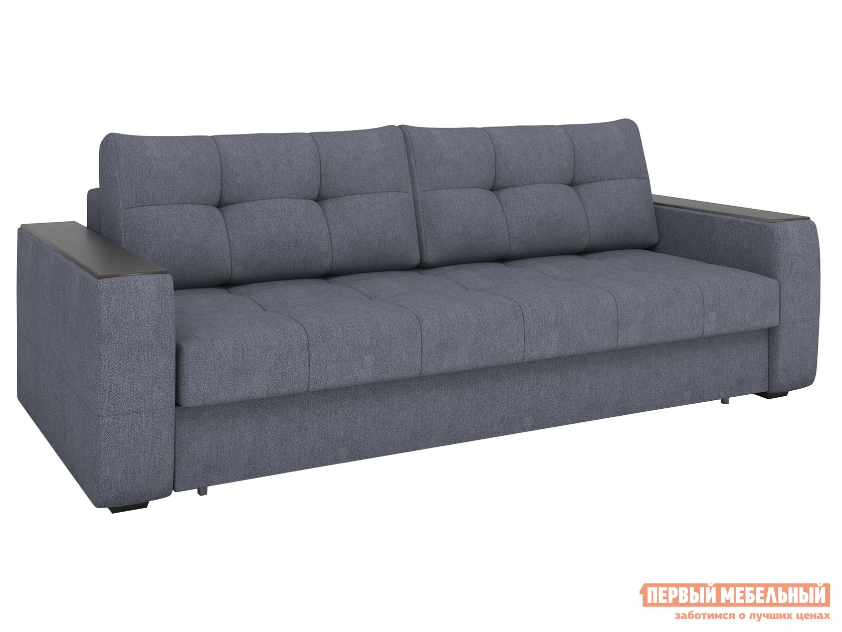 Прямой диван  Сити Серый, велюр