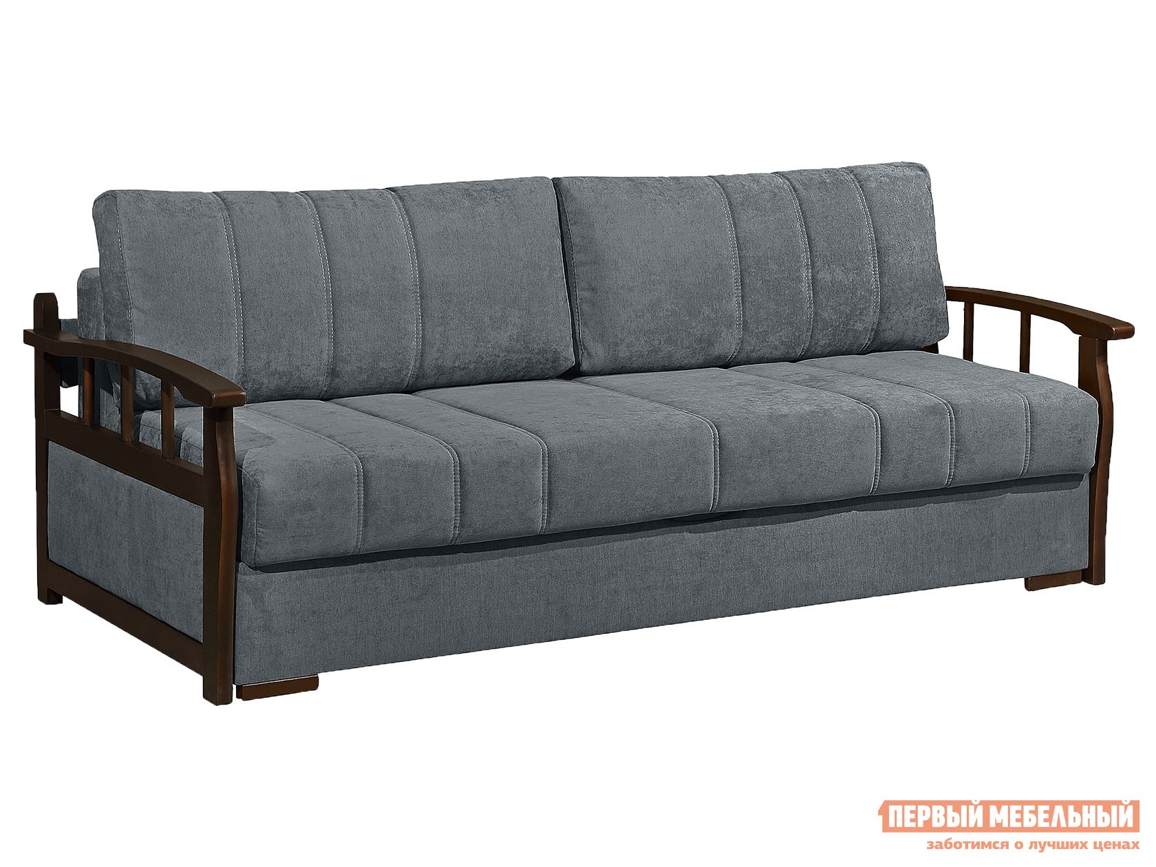 Прямой диван  Барон Серый, велюр