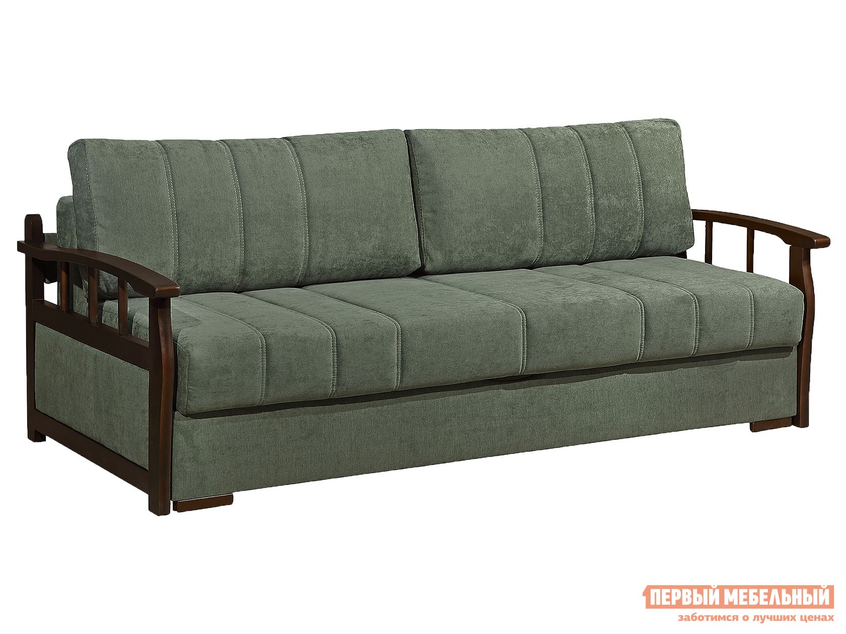 Прямой диван  Барон Зеленый, велюр