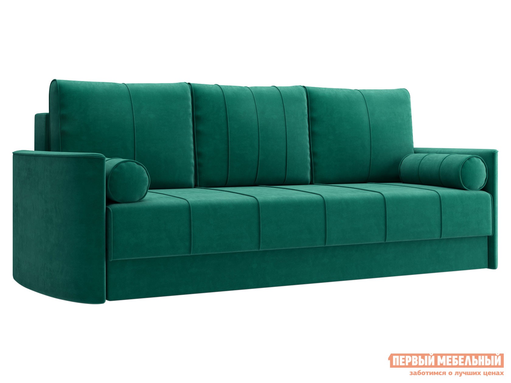 Прямой диван  Амми Зеленый, велюр, Пенополиуретан