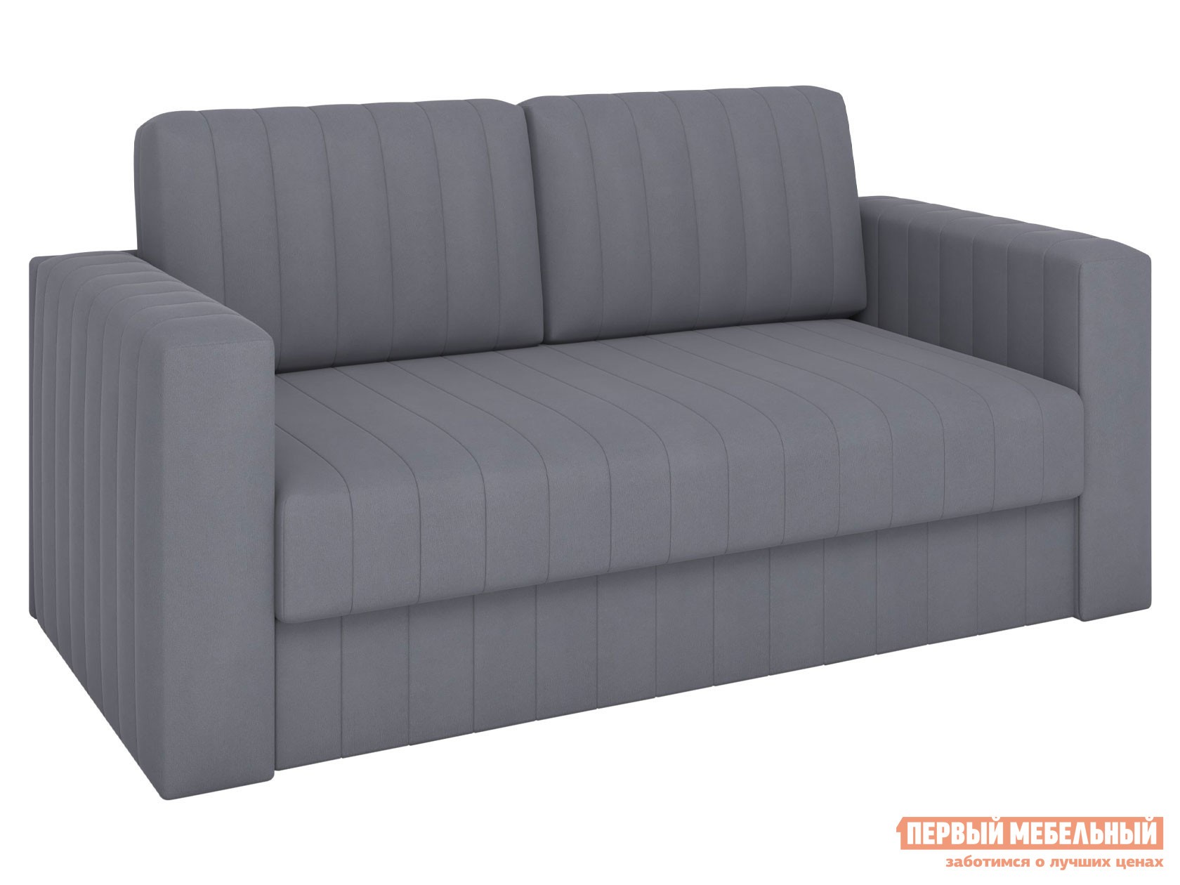 Прямой диван  Элис Темно-серый, велюр