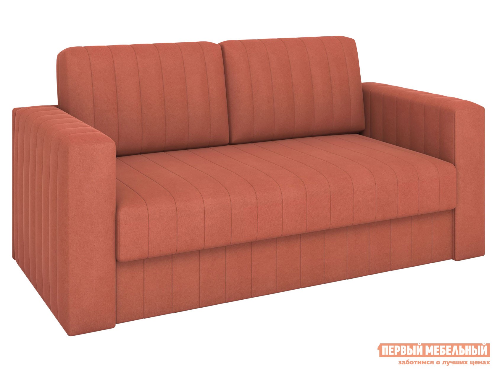Прямой диван  Элис Коралловый, велюр