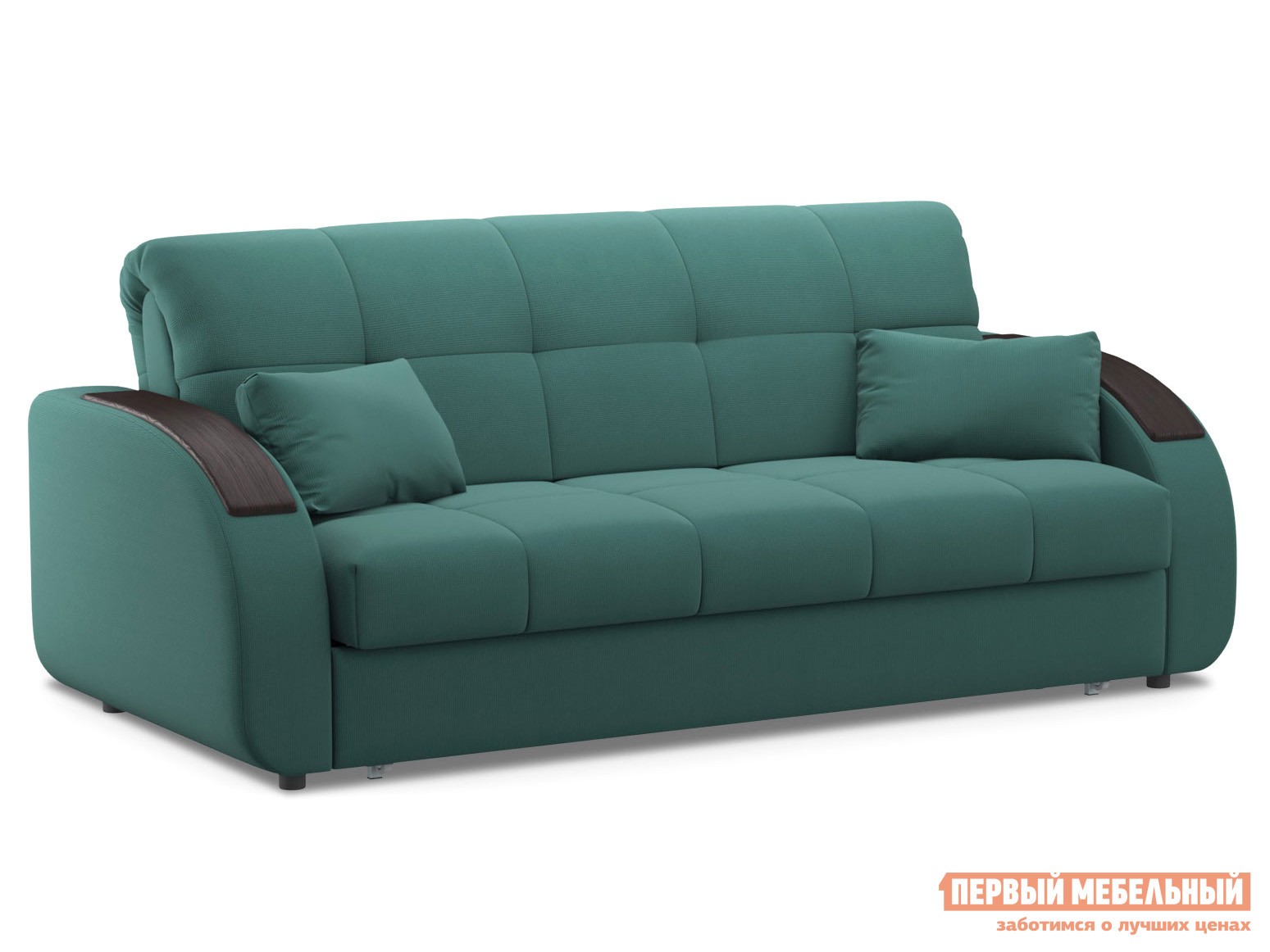 Прямой диван  Уильям Зеленый, велюр, 180х200 см, Независимый пружинный блок, Без ящика