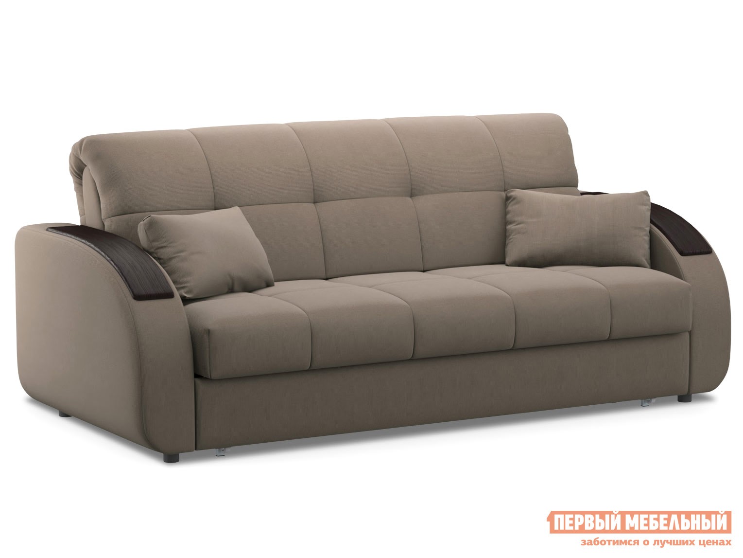 Прямой диван  Уильям Латте, велюр, 180х200 см, Независимый пружинный блок, Без ящика