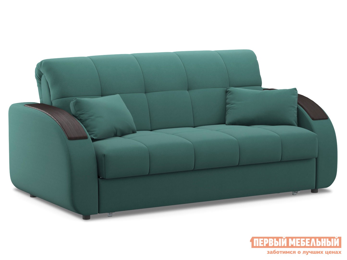 Прямой диван  Уильям Зеленый, велюр, 160х200 см, Независимый пружинный блок, Без ящика