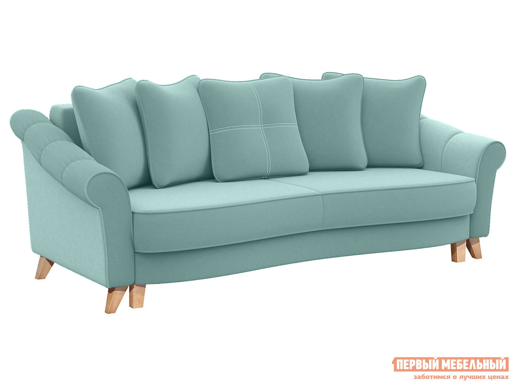 Прямой диван  Николя Светло-зеленый, велюр