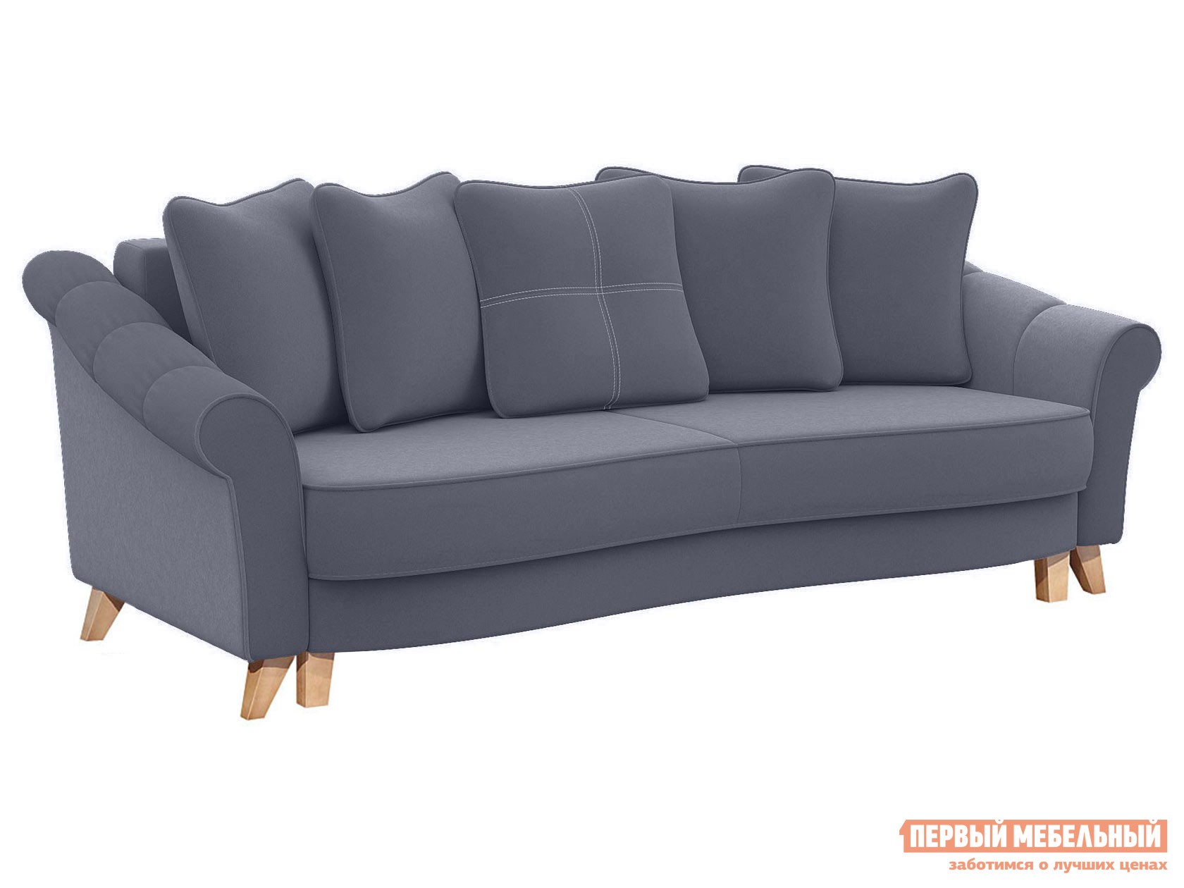 Прямой диван  Николя Графит, велюр