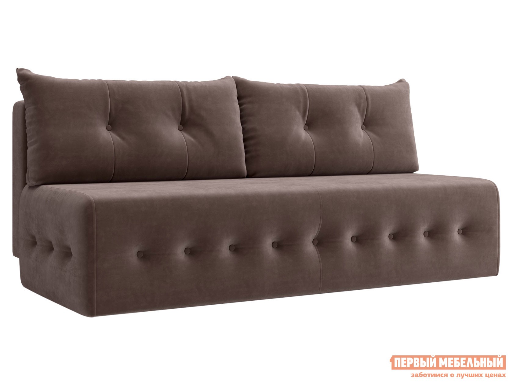 Прямой диван  Каир Коричневый, велюр