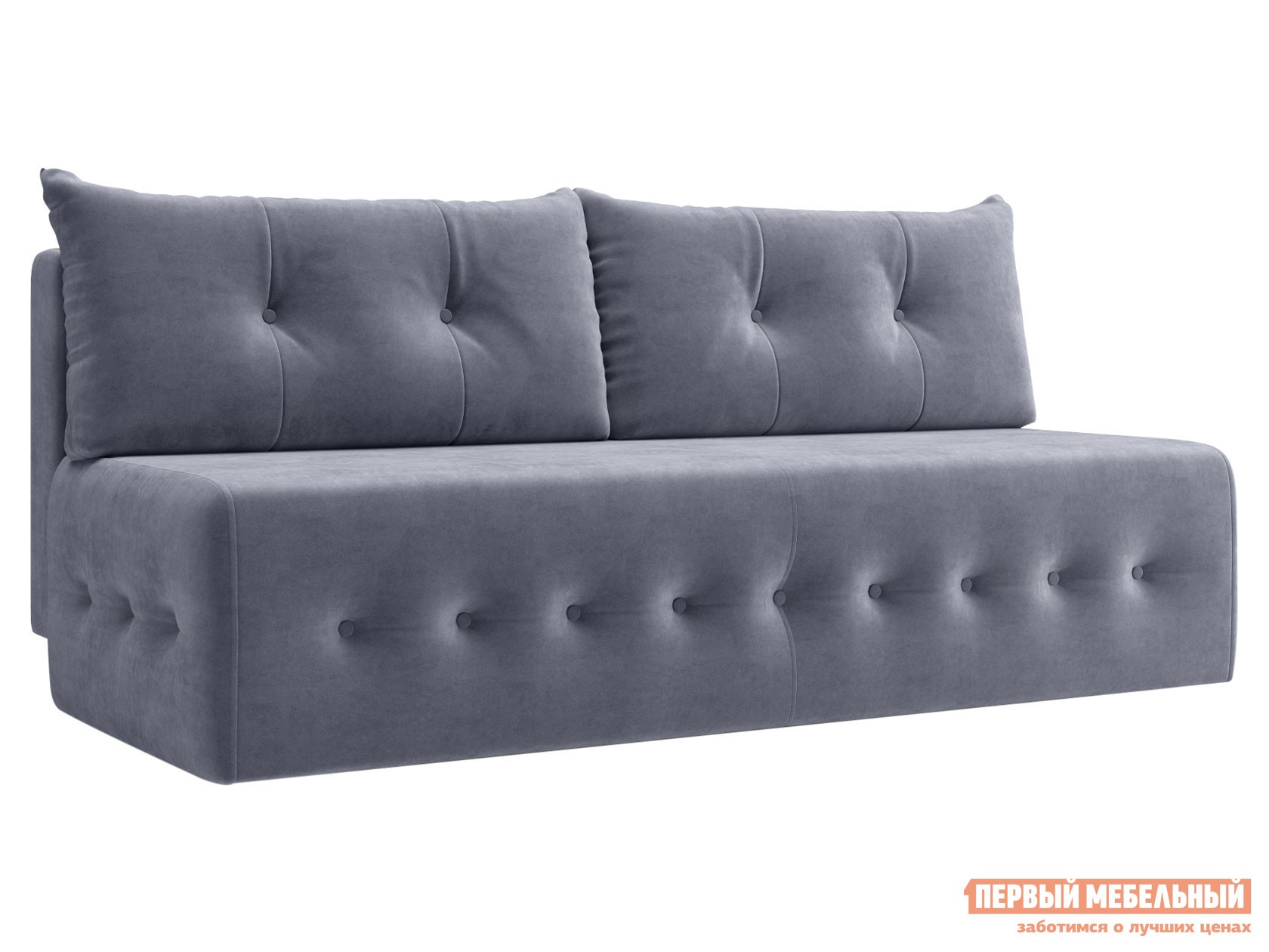 Прямой диван  Каир Темно-серый, велюр