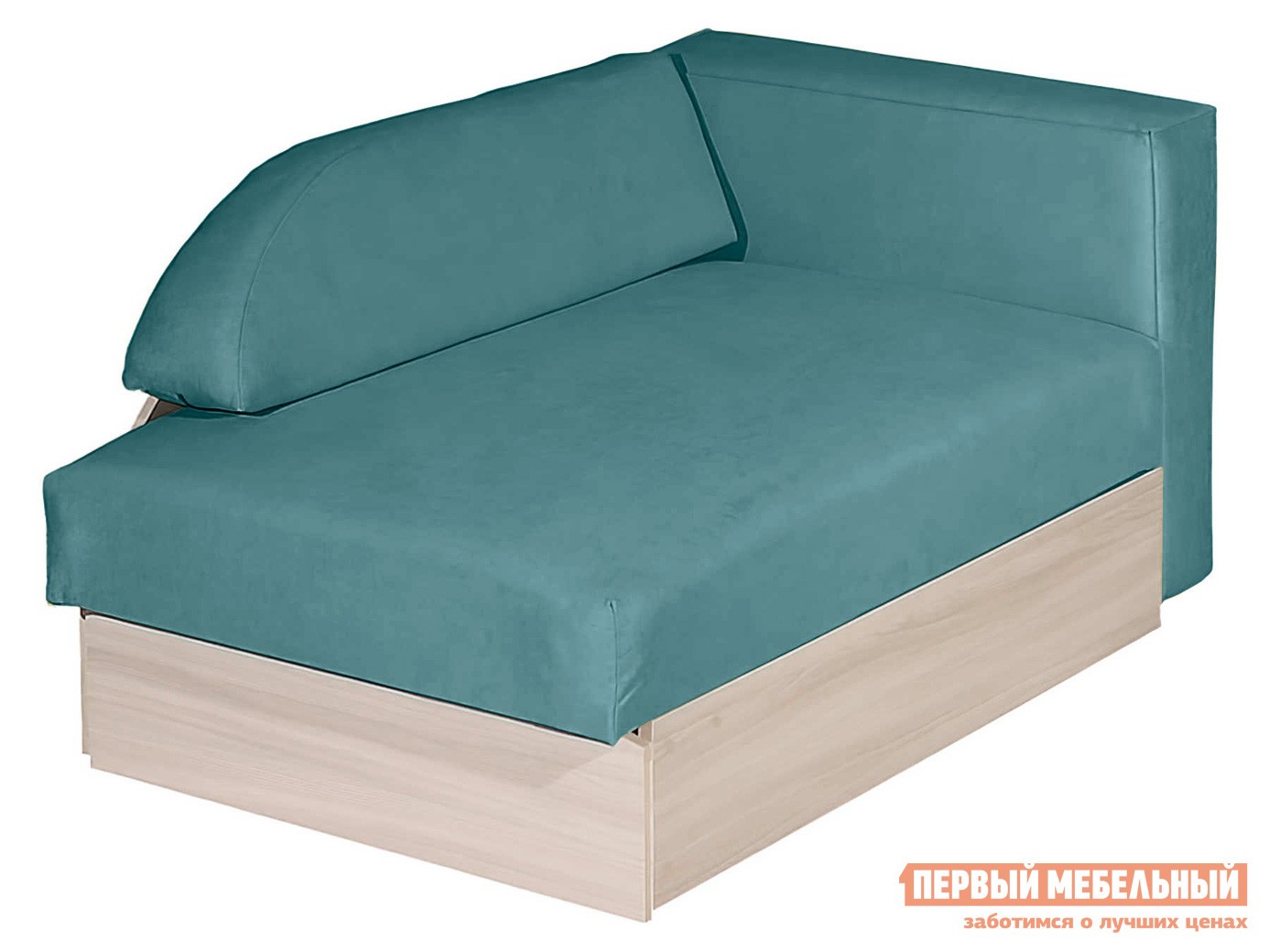 Прямой диван  Доминго Аквамарин, микровелюр, Правая