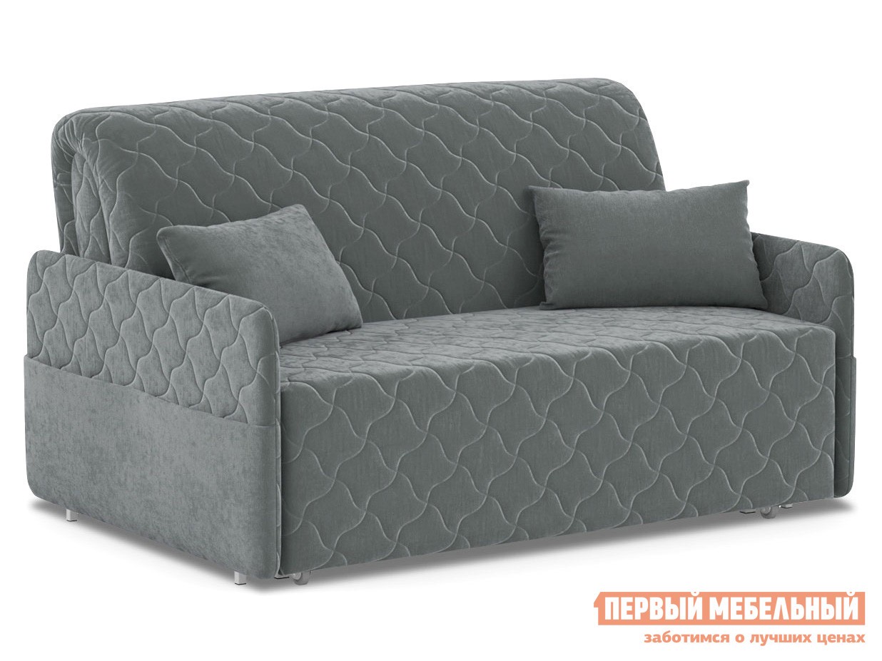 Прямой диван  Тино 140х200 см, Независимый пружинный блок, Серый, велюр, С ящиком