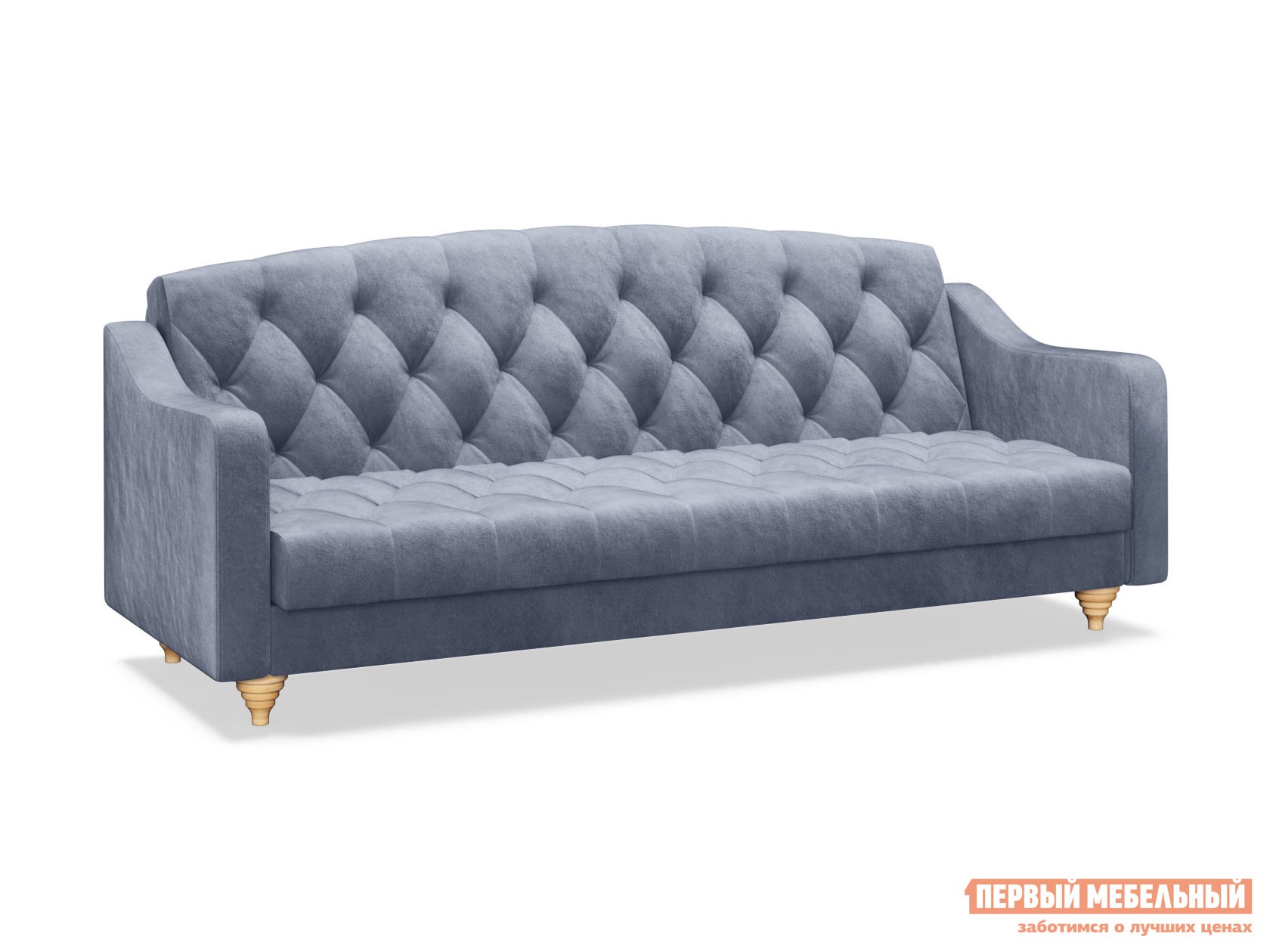 Прямой диван  Сапфир Голубой, велюр