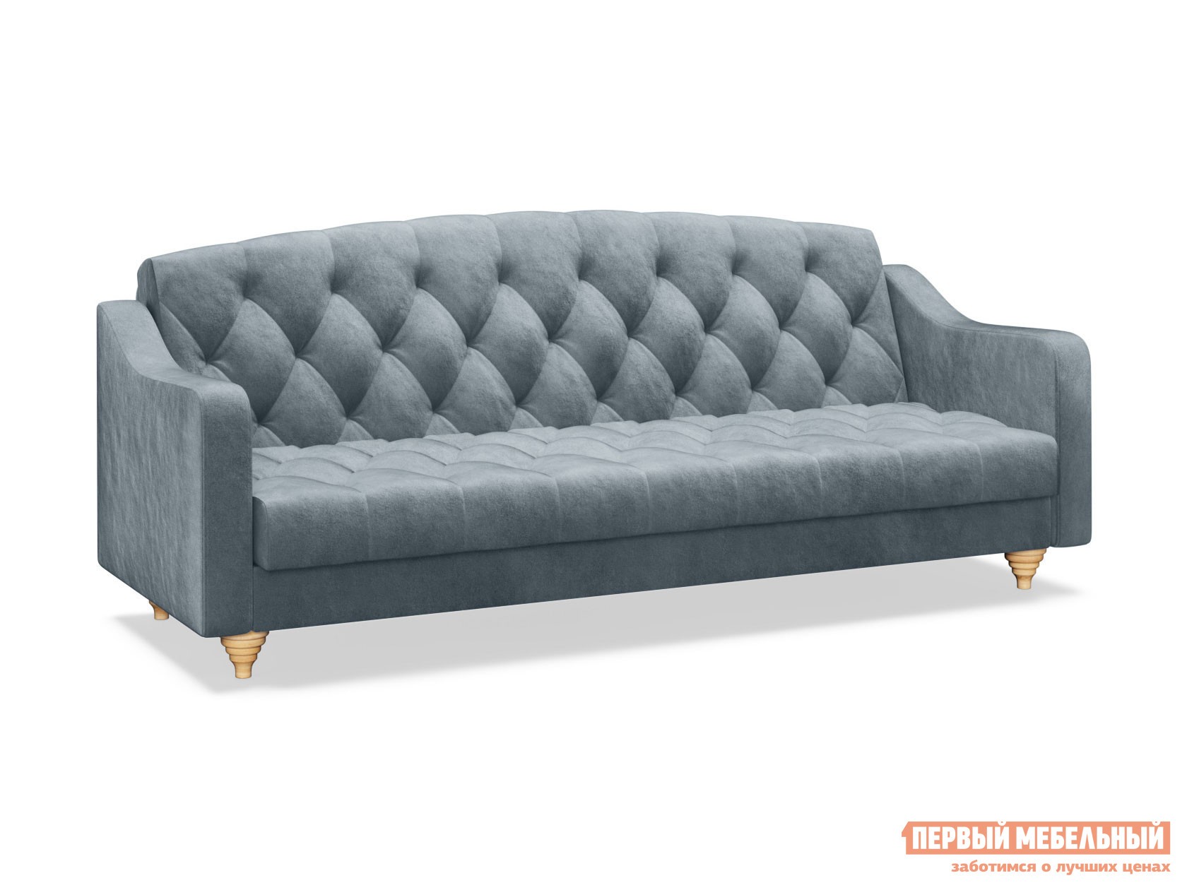 Прямой диван  Сапфир Серый, велюр