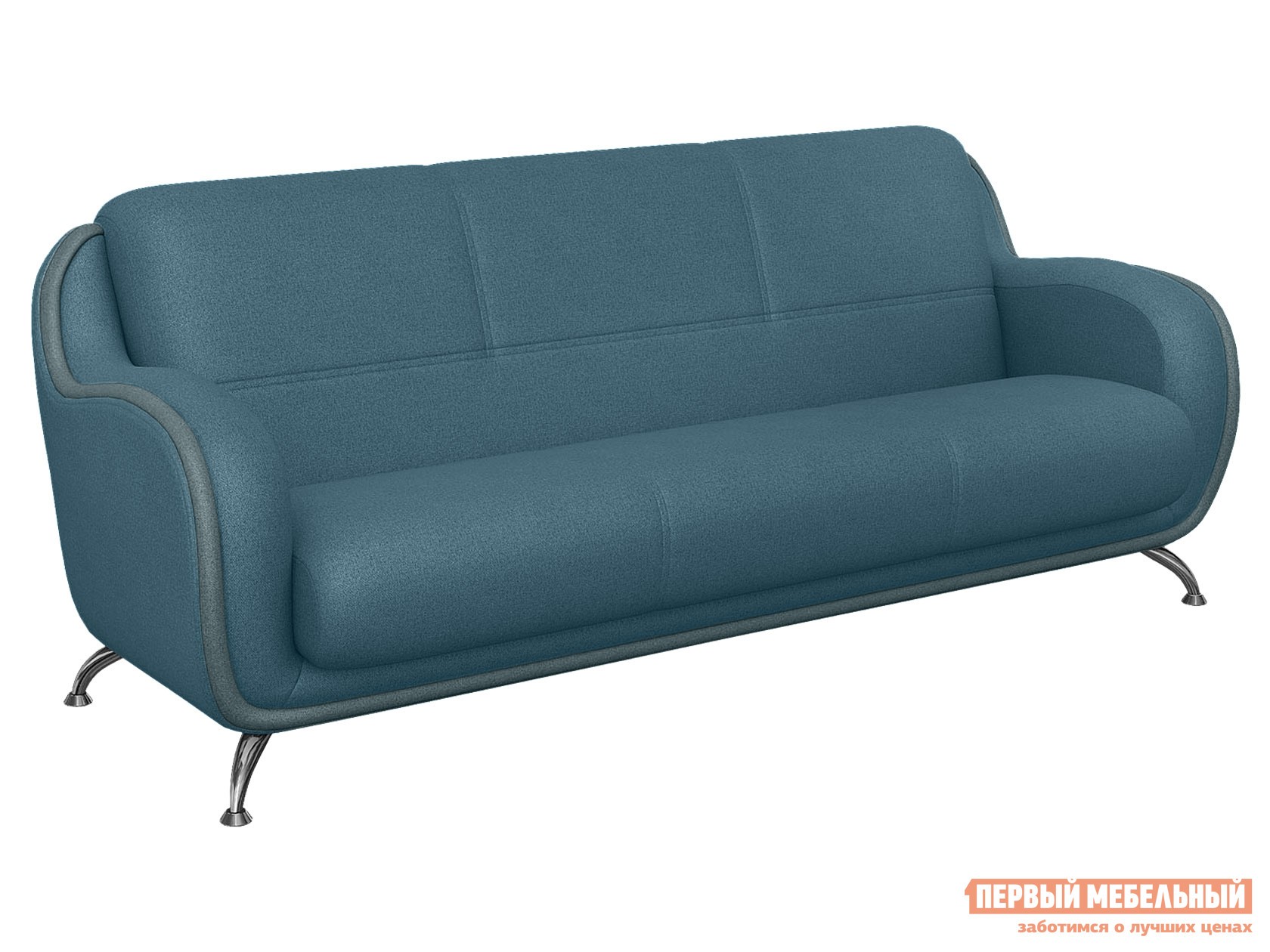 Прямой диван  Рио Синий / Бирюзовый, жаккард