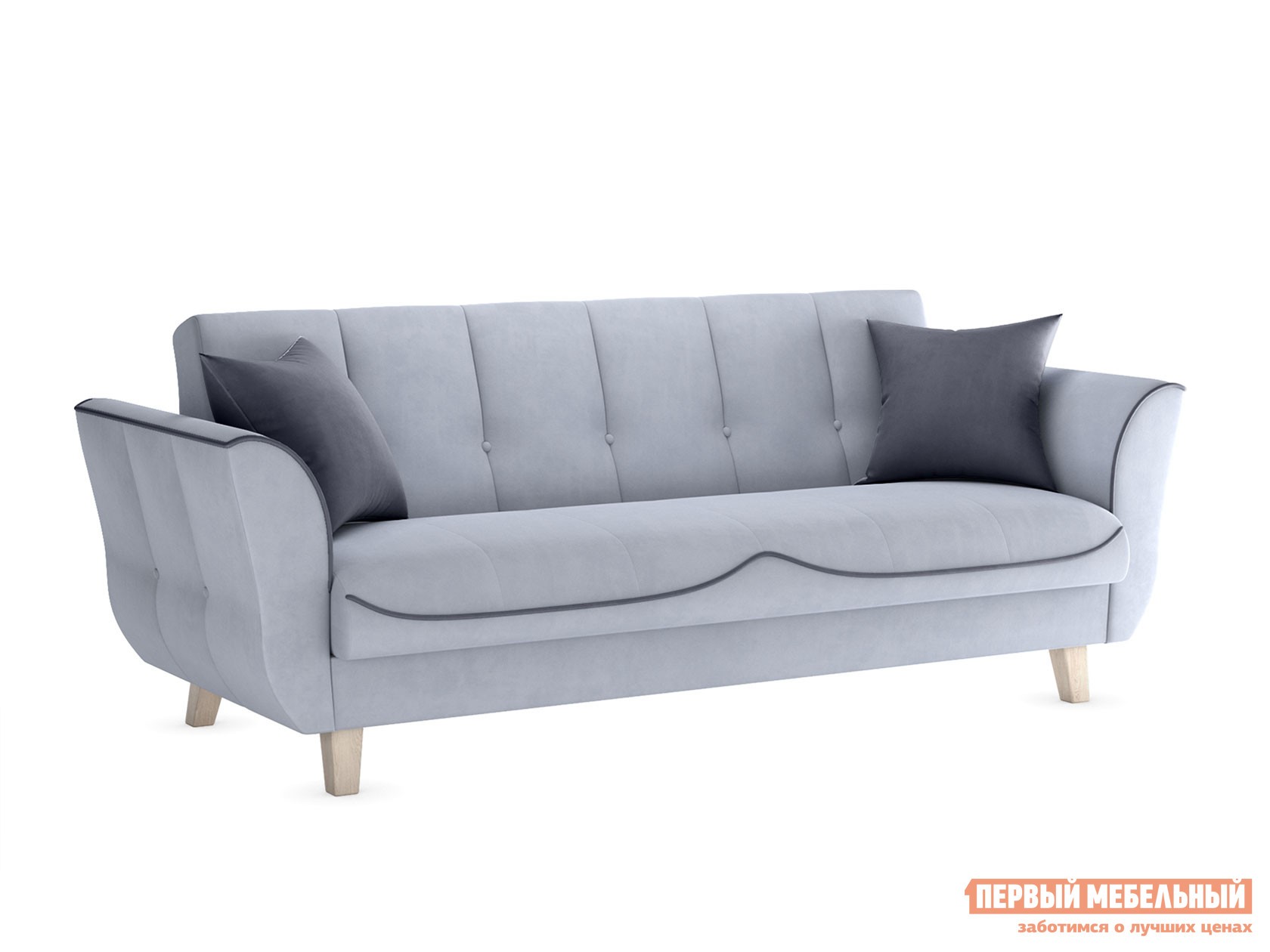 Прямой диван  Оникс Серый, велюр