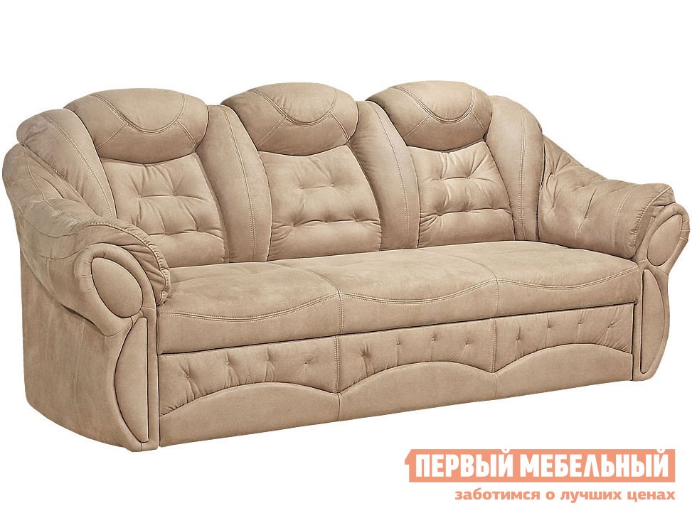 Прямой диван  Маркус Бежевый, искусственная замша